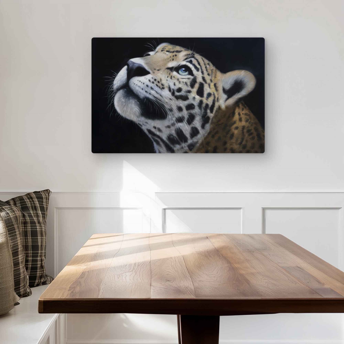C1MP2030EC3SQH 20 x 30 in. Realistic Leopard Face Wall Art - Office African Metal Print Decor