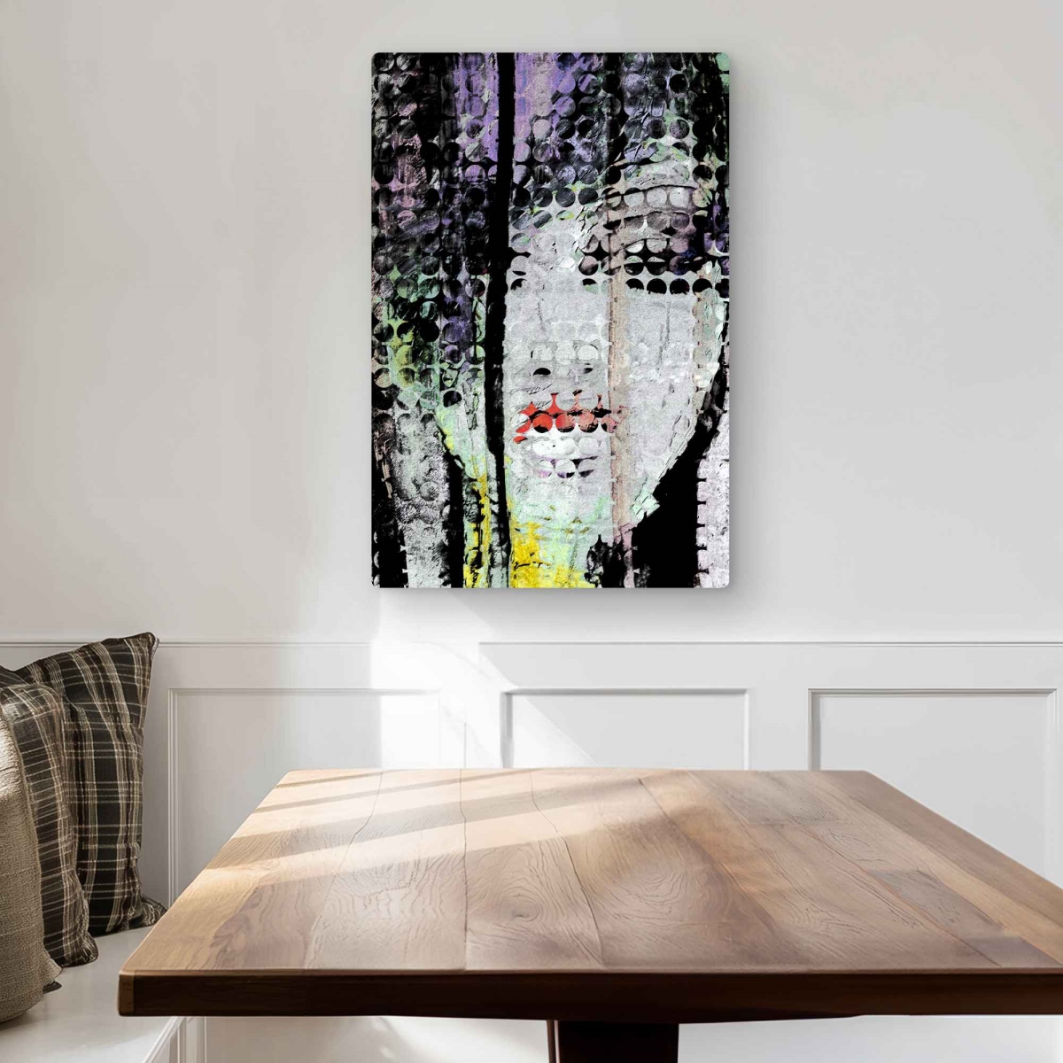 C1MP2030G4PJ0B 20 x 30 in. Abstract Colorful Woman Face - Pink Metal Print Wall Art for Bedroom