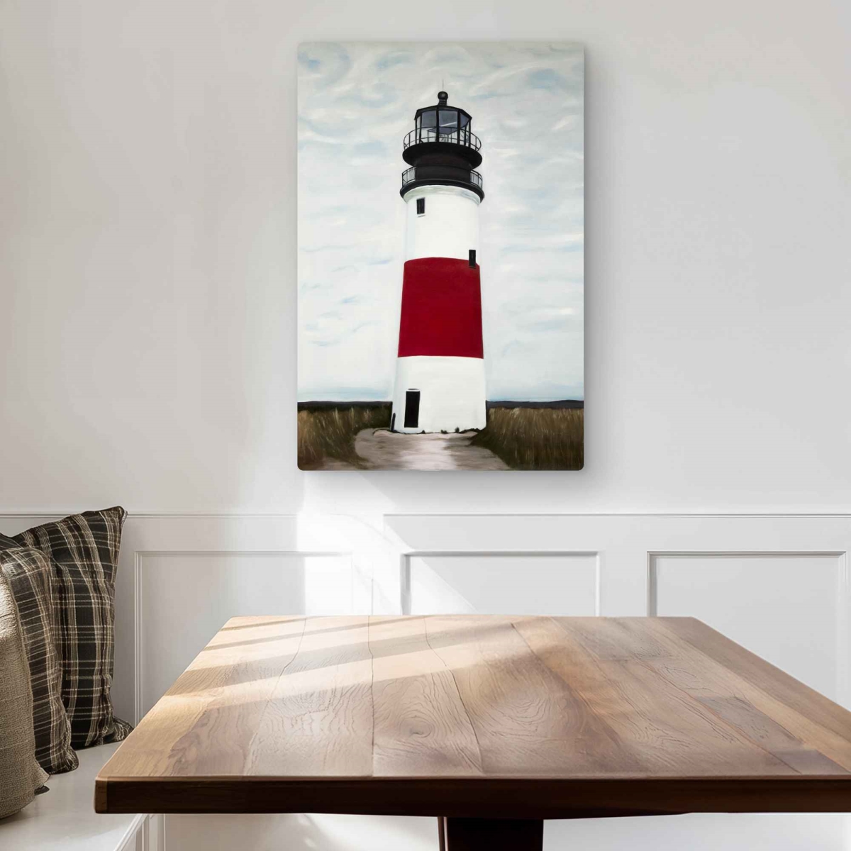 C1MP2030GOF057 20 x 30 in. Sankaty Head Lighthouse Red Metal Print Wall Art for Home Decor