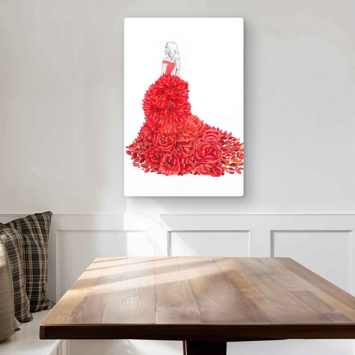 C1MP2030ONIAK1 20 x 30 in. Flower Dress - Romantic Metal Print Wall Art - Chic Style