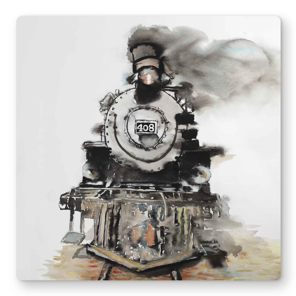 C1MP16167I682N 16 x 16 in. Vintage Train Metal Print Wall Art - Man Cave Home Decor