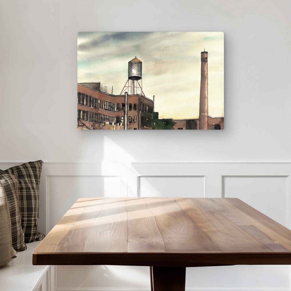 C1MP2030S9ENSY 20 x 30 in. Water Tower In York Wall Art - Industrial Metal Print Decor