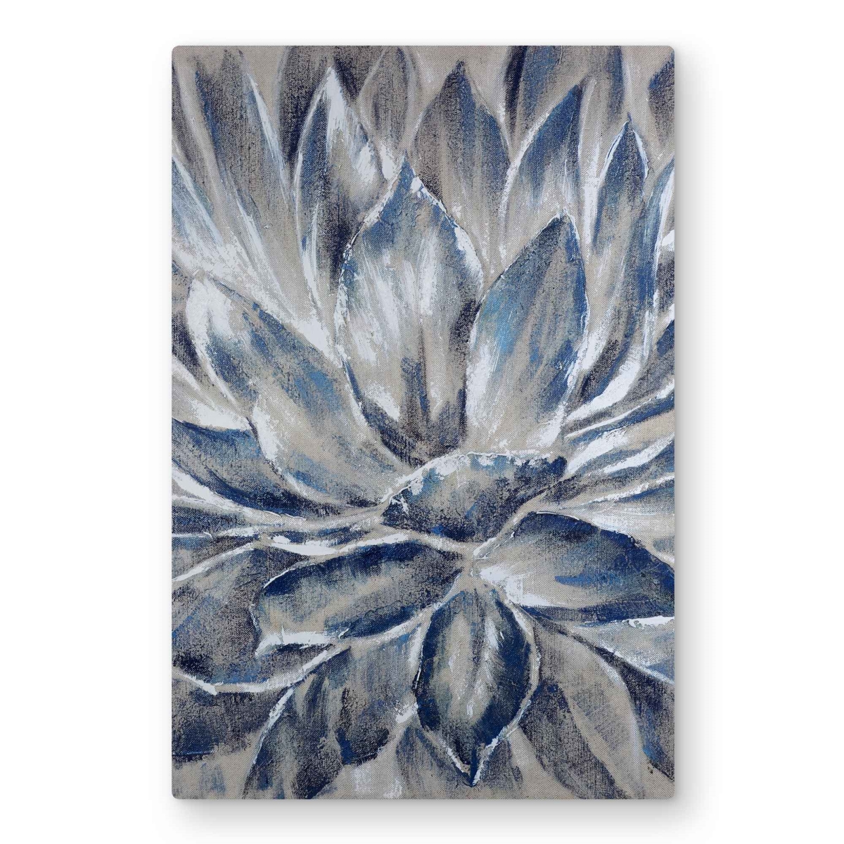 C1MP2030P89EAQ 20 x 30 in. Blue & Gray Flower Wall Art - Contemporary Metal Print