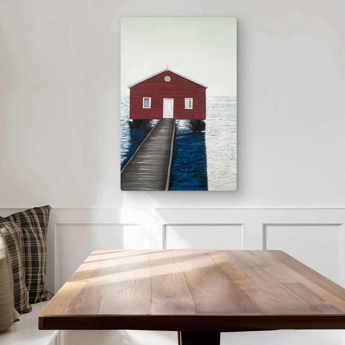 C1MP2030PCRNT6 20 x 30 in. Boathouse - Coastal Sea Metal Print Wall Art for Home Decor - Art