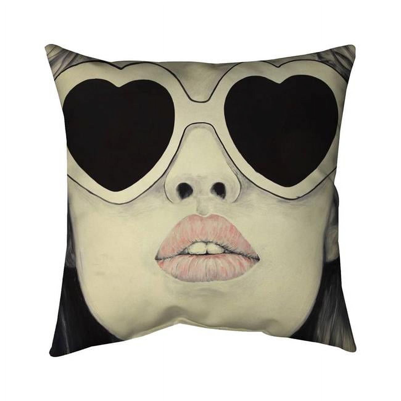 18 x 18 in. Young Lady with Glasses-Double Sided Print Indoor Pillow
