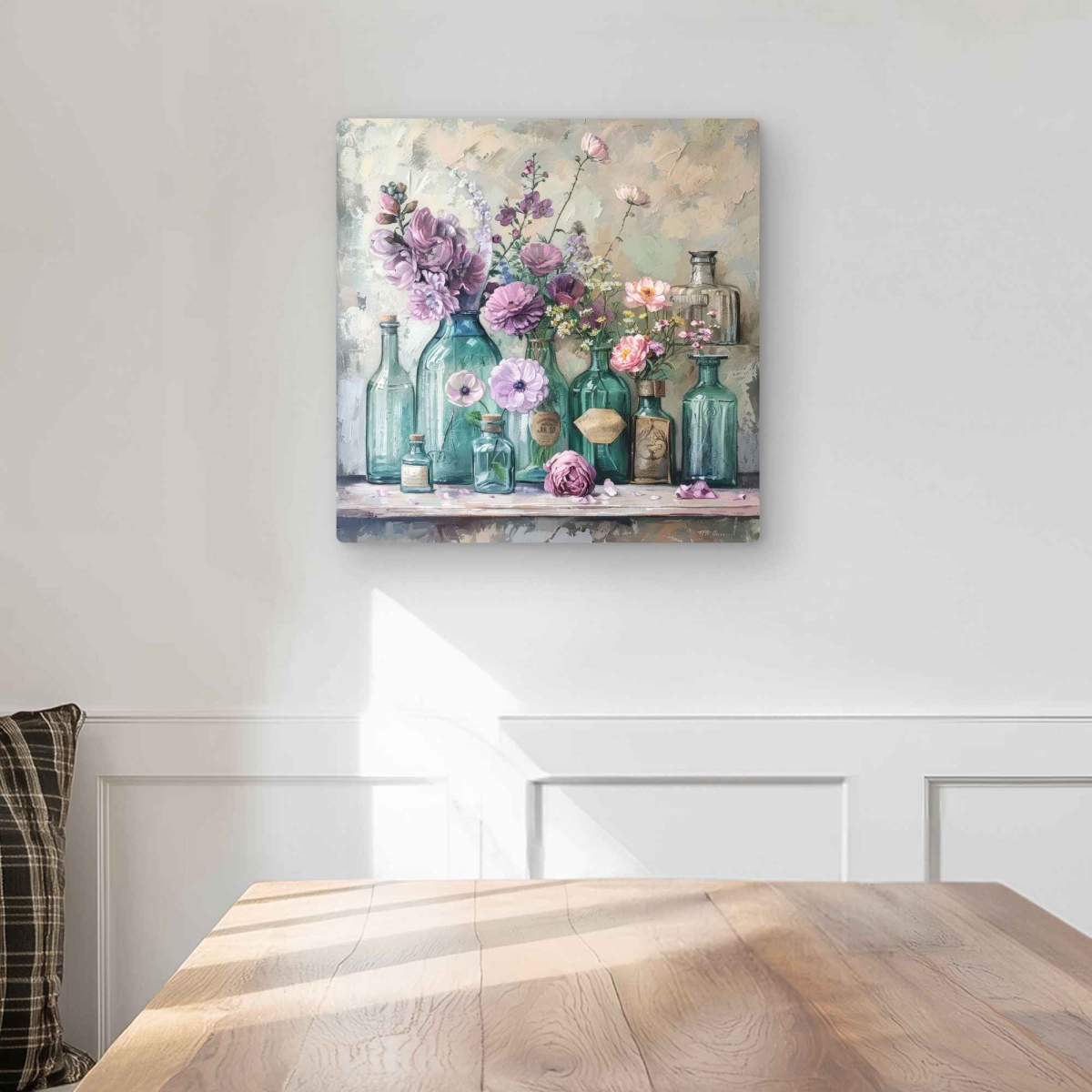 C1MP1616RC0U34 16 x 16 in. Still Life - Gray Metal Print Wall Art for Elegant Home Decor