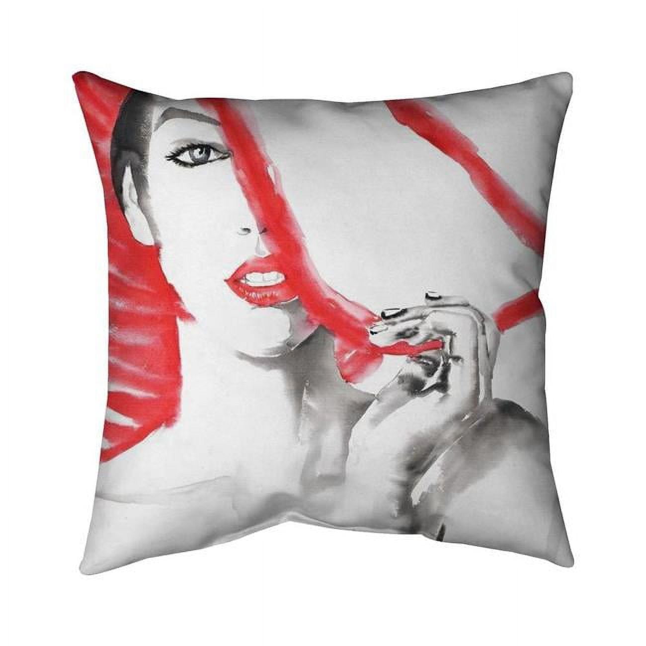 18 x 18 in. Woman with Big Hat-Double Sided Print Indoor Pillow