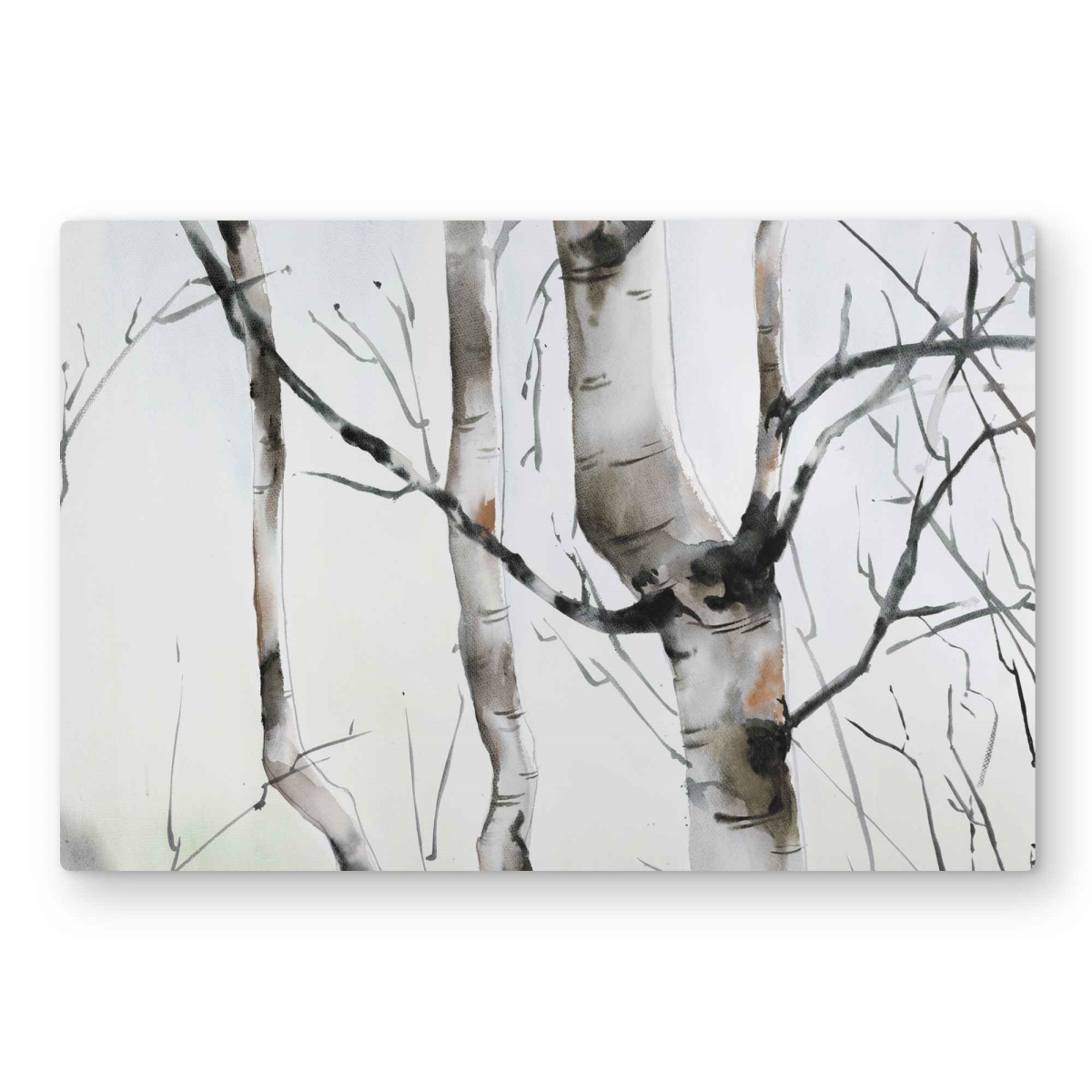 C1MP2030YF075E 20 x 30 in. Three Birches Trees Wall Art - Minimalist Landscapes Metal Print