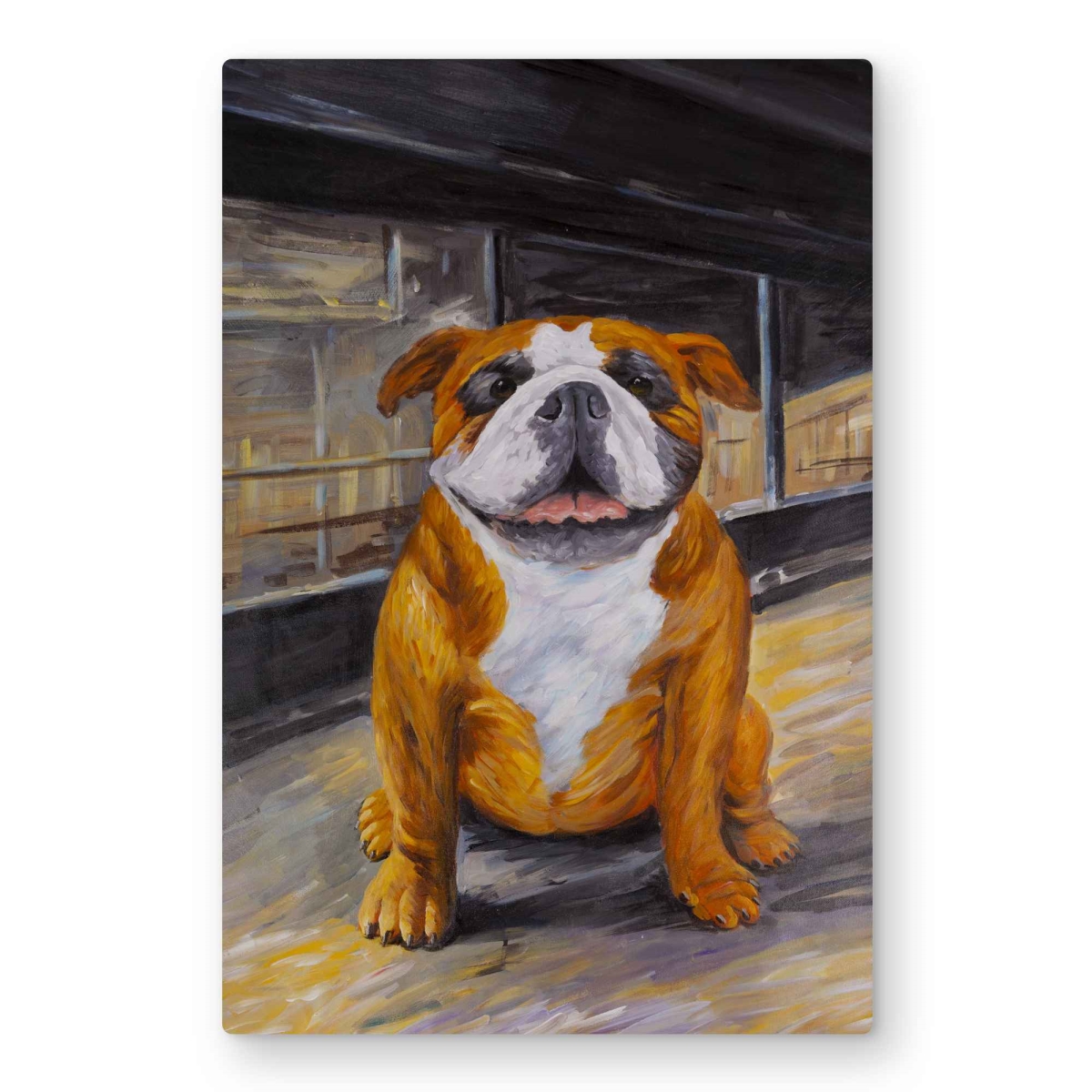 C1MP2030X0A6Z3 20 x 30 in. Smiling Bulldog - Contemporary Metal Print Wall Art for Home Decor