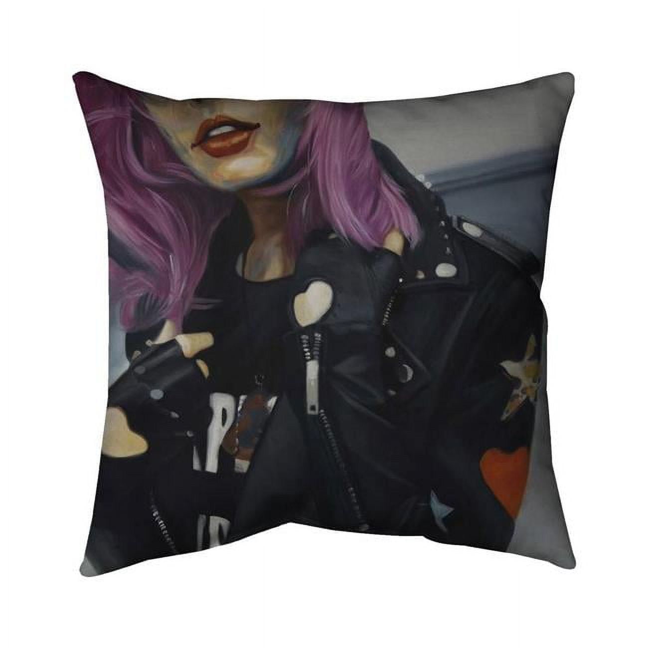 18 x 18 in. Young Punk Woman-Double Sided Print Indoor Pillow