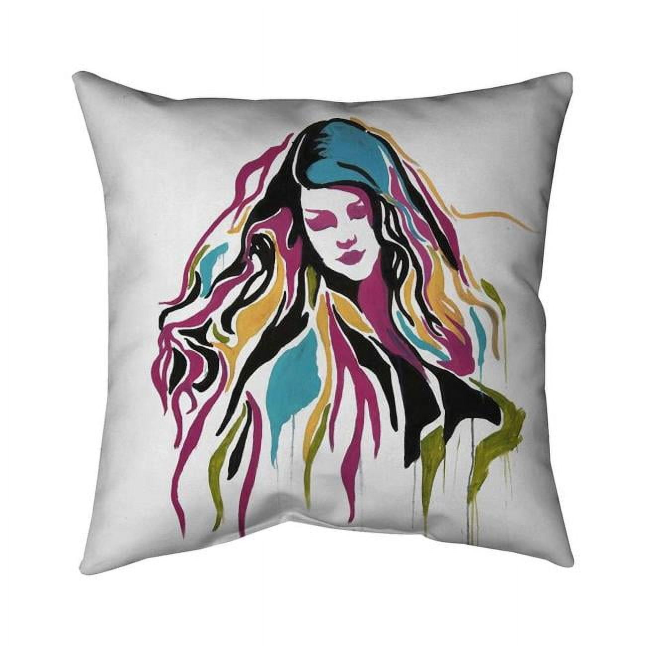 18 x 18 in. Woman Graffiti Art-Double Sided Print Indoor Pillow