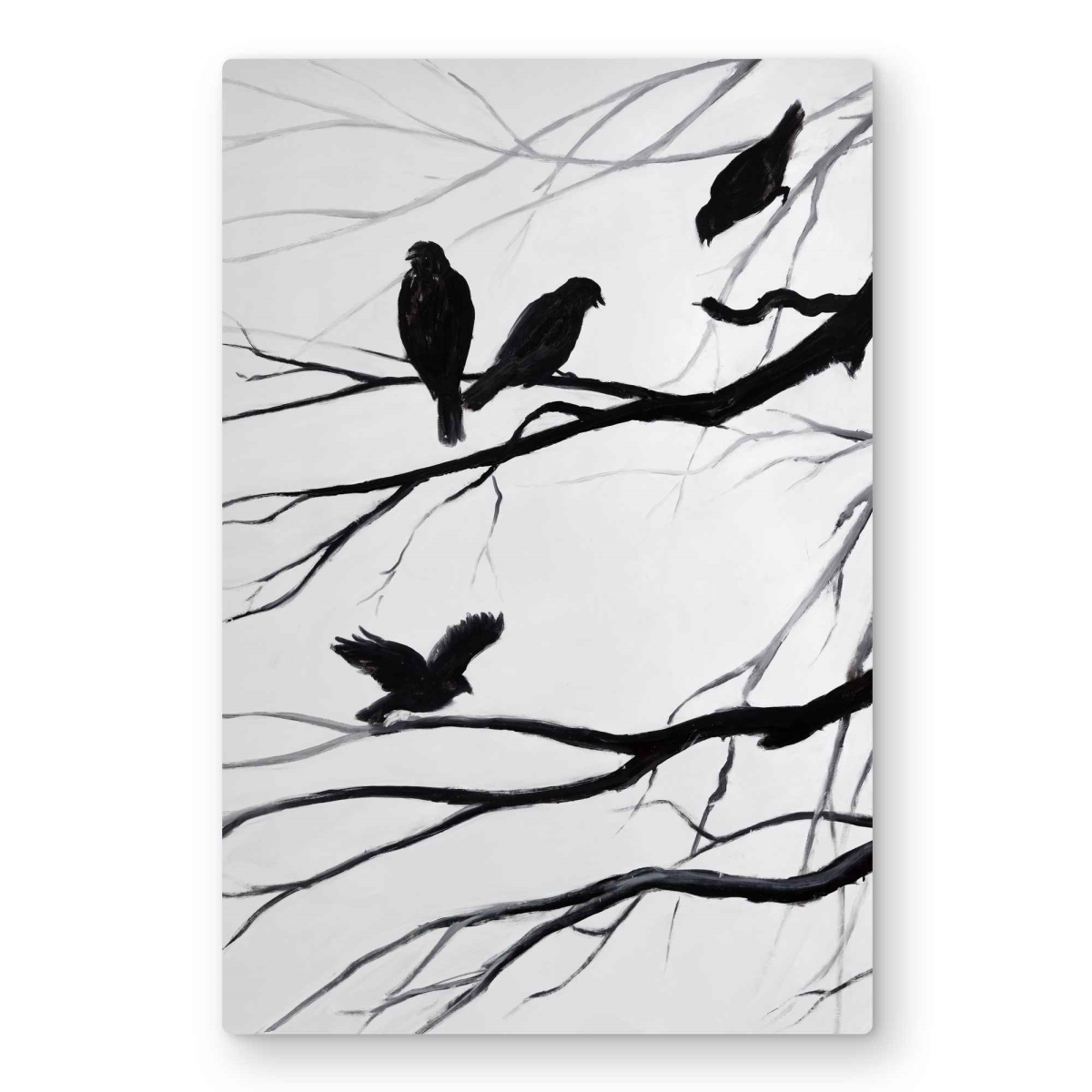 C1MP2030299DRS 20 x 30 in. Silhouette of Birds - Scenic Metal Print Wall Art for Home Decor