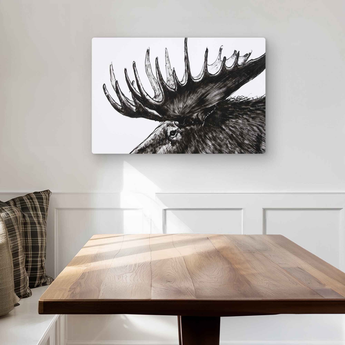 C1MP203001WR8Y 20 x 30 in. Moose Plume Wall Art - Holidays Living Room Metal Print