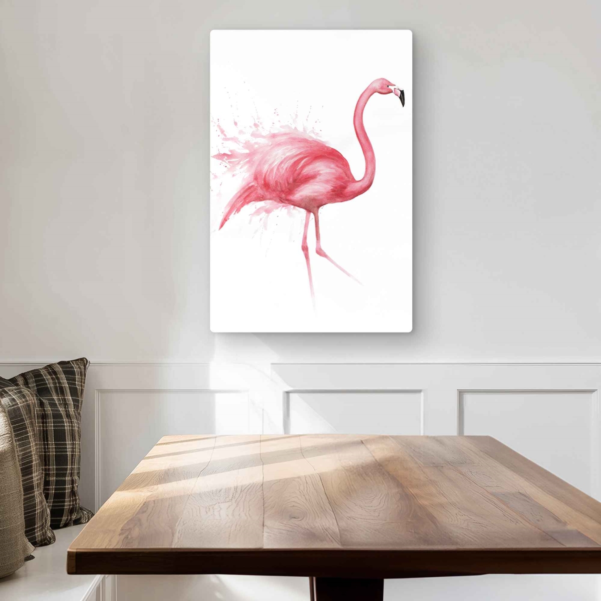C1MP20300F415D 20 x 30 in. Pink Flamingo Watercolor Wall Art - Bedroom Feathers Metal Print