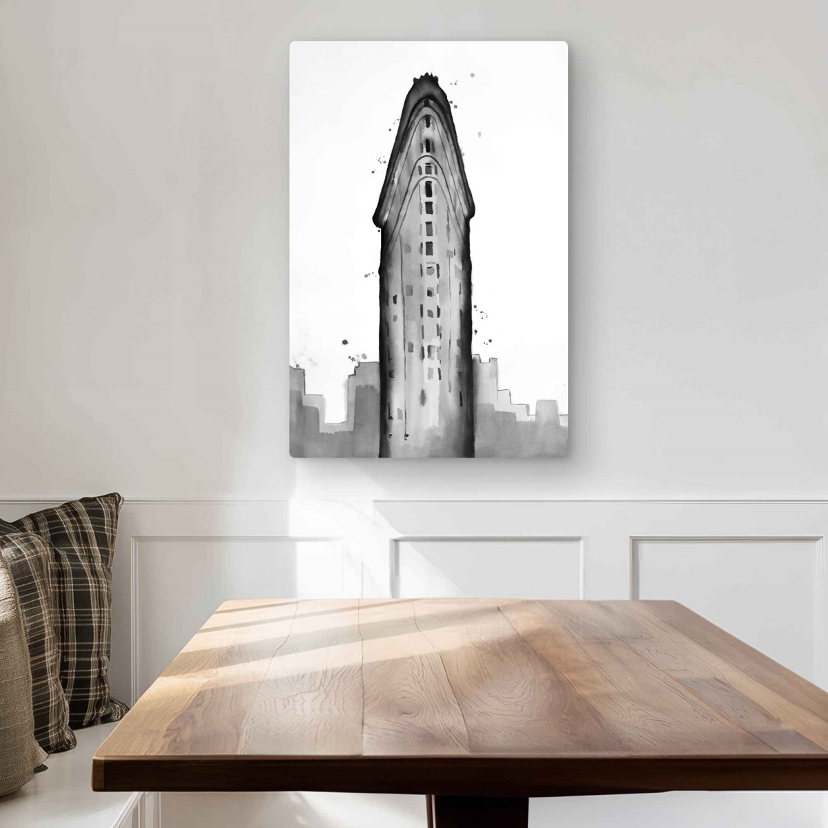C1MP20300S8G31 20 x 30 in. Flatiron Building Office Black Metal Print Wall Art - Home Decor Art