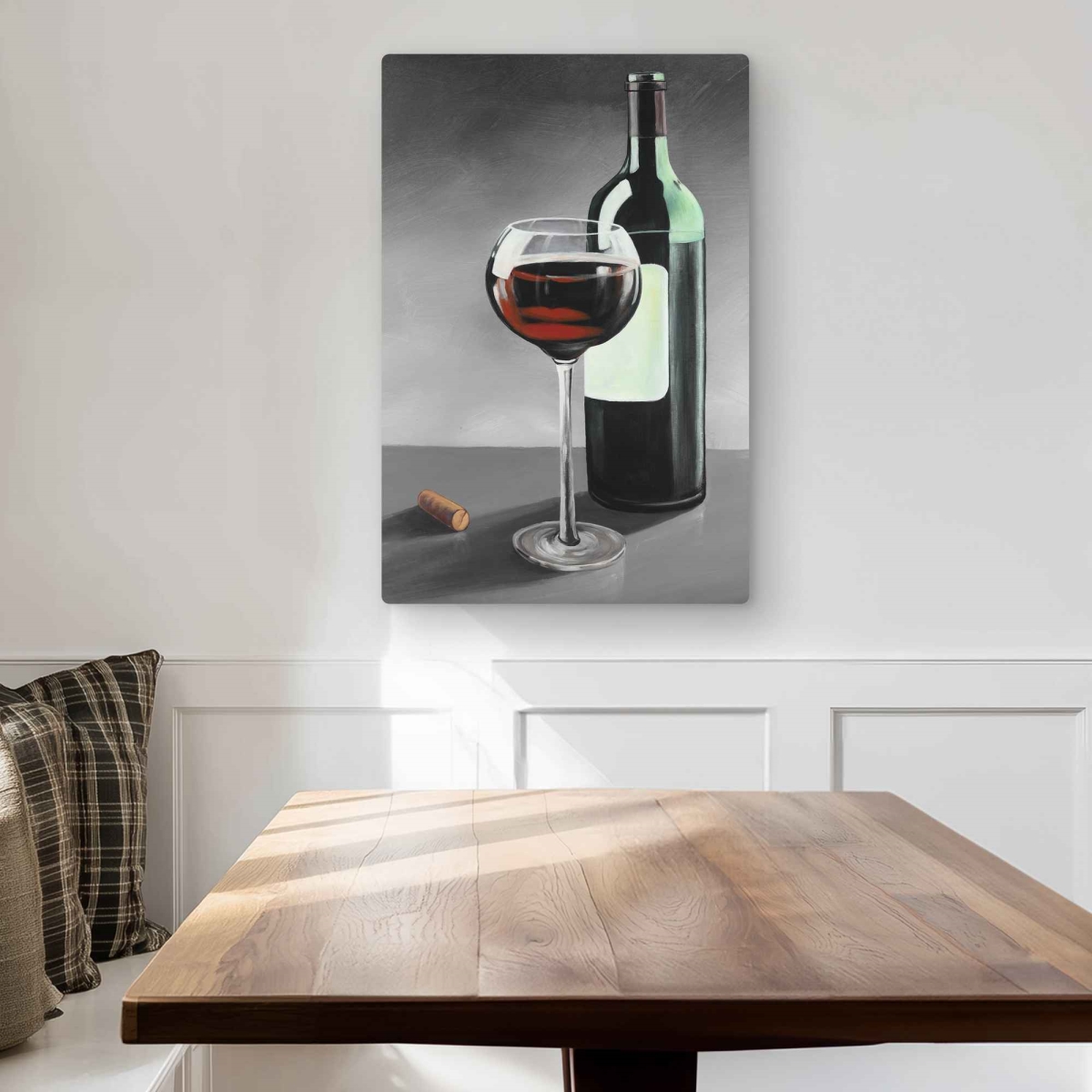 C1MP20304IWCUT 20 x 30 in. Bottle of Burgundy Wall Art - Rustic Kitchen Metal Print