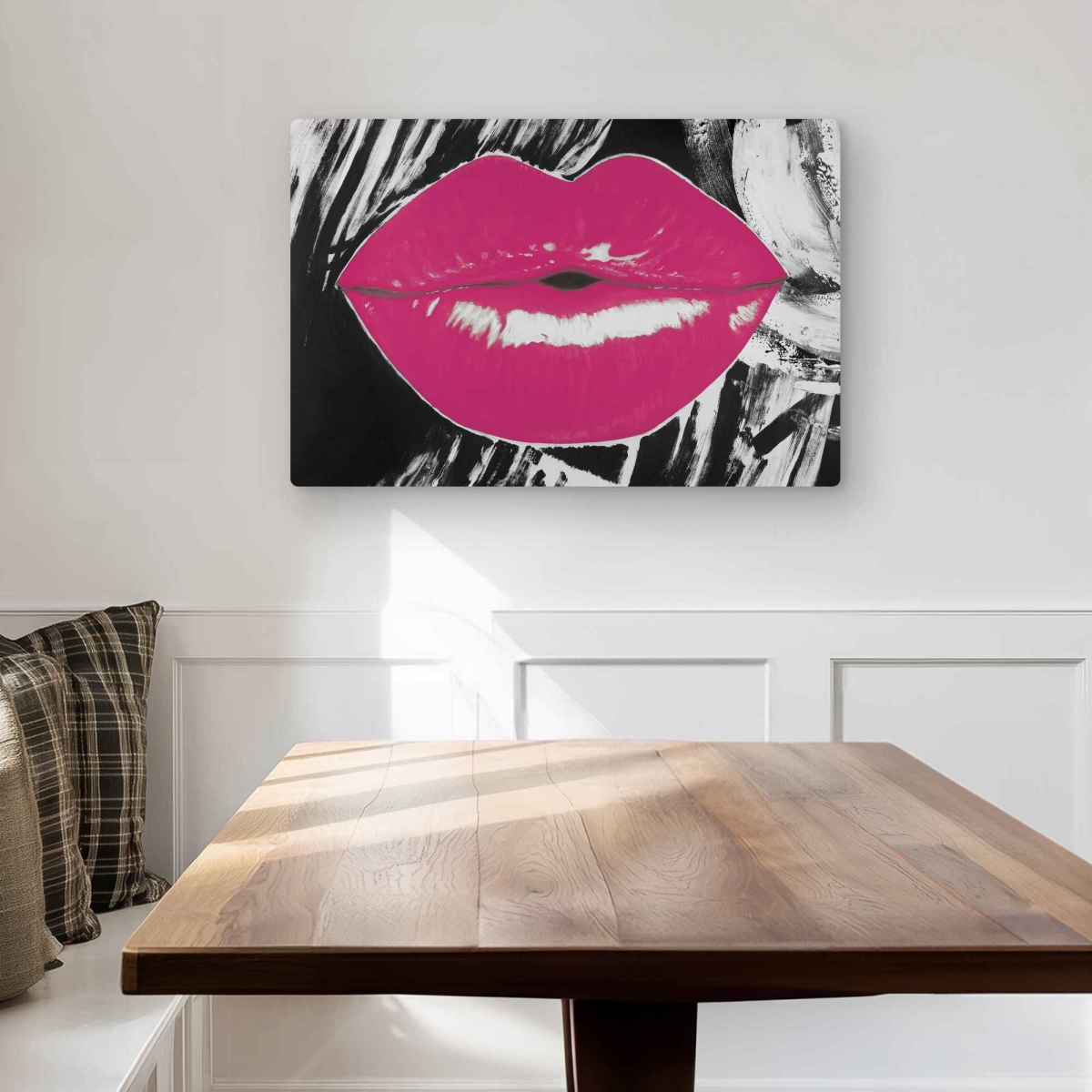 C1MP20304Q0FJW 20 x 30 in. Pink Glossy Lips Metal Print Wall Art - Figurative Beauty Home Decor