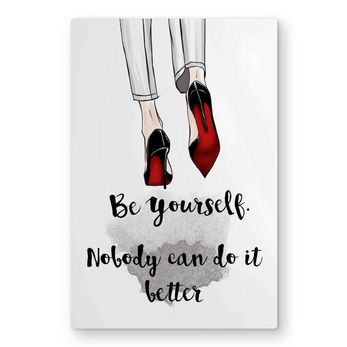 C1MP20304YR6D3 20 x 30 in. Be Yourself - Red Metal Print Wall Art for Home Decor - Stylish Art