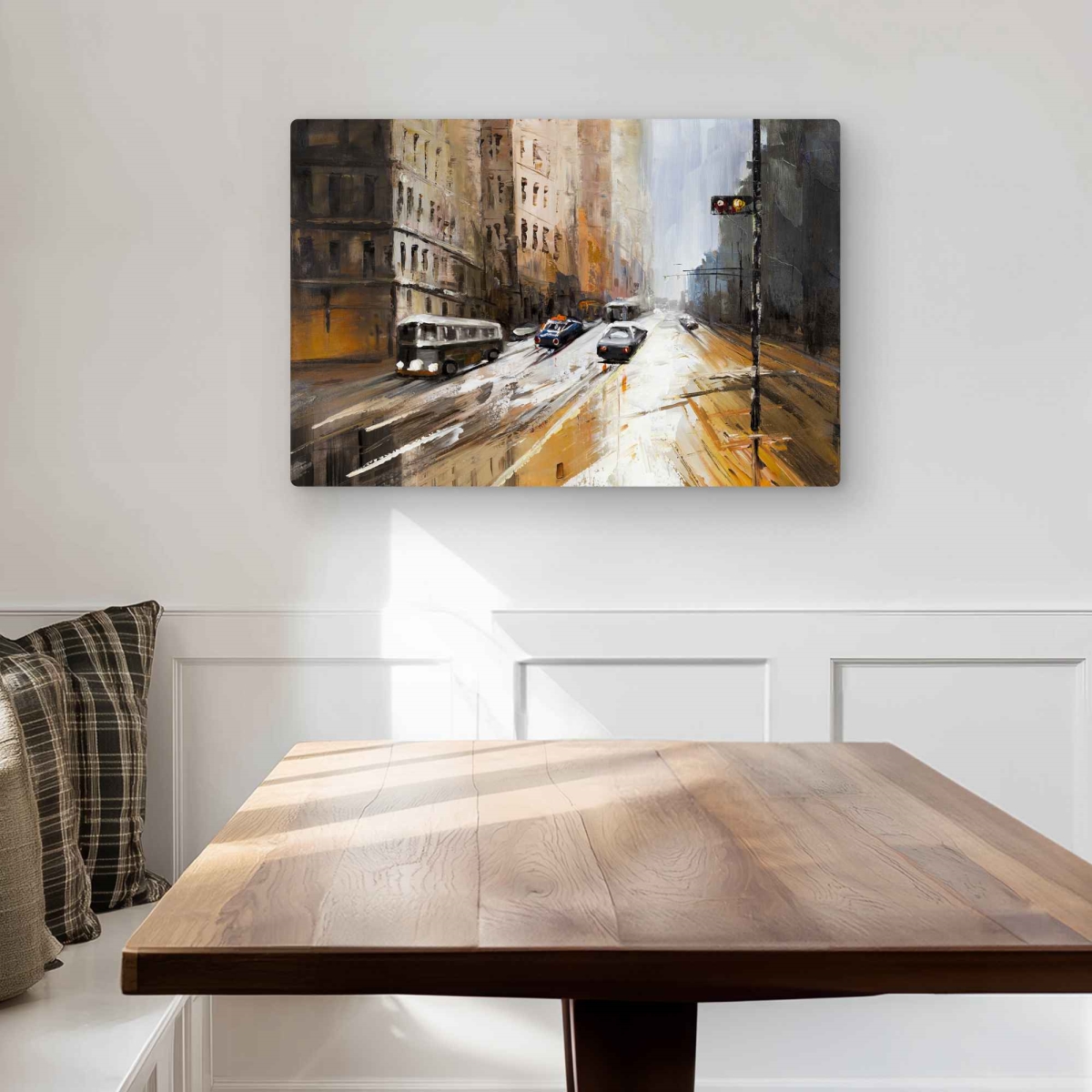C1MP203051CMAC 20 x 30 in. Abstract City Street - Metal Print Wall Art for Home Decor
