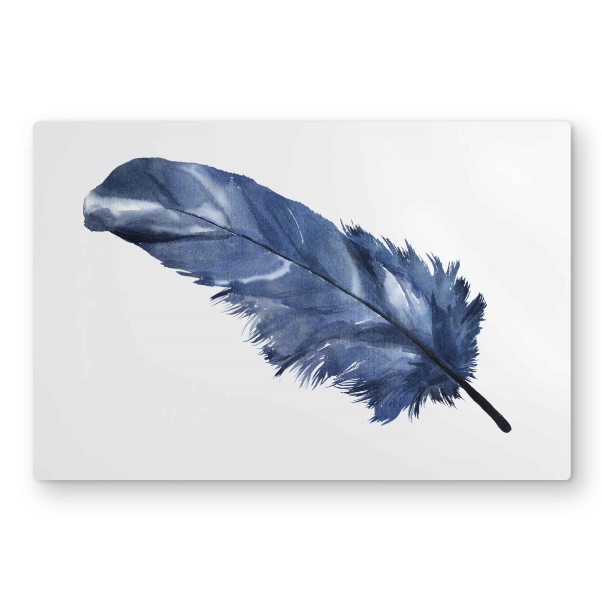 C1MP2030DAEE8V 20 x 30 in. Blue Feather - Scandinavian Metal Print Wall Art for Home Decor