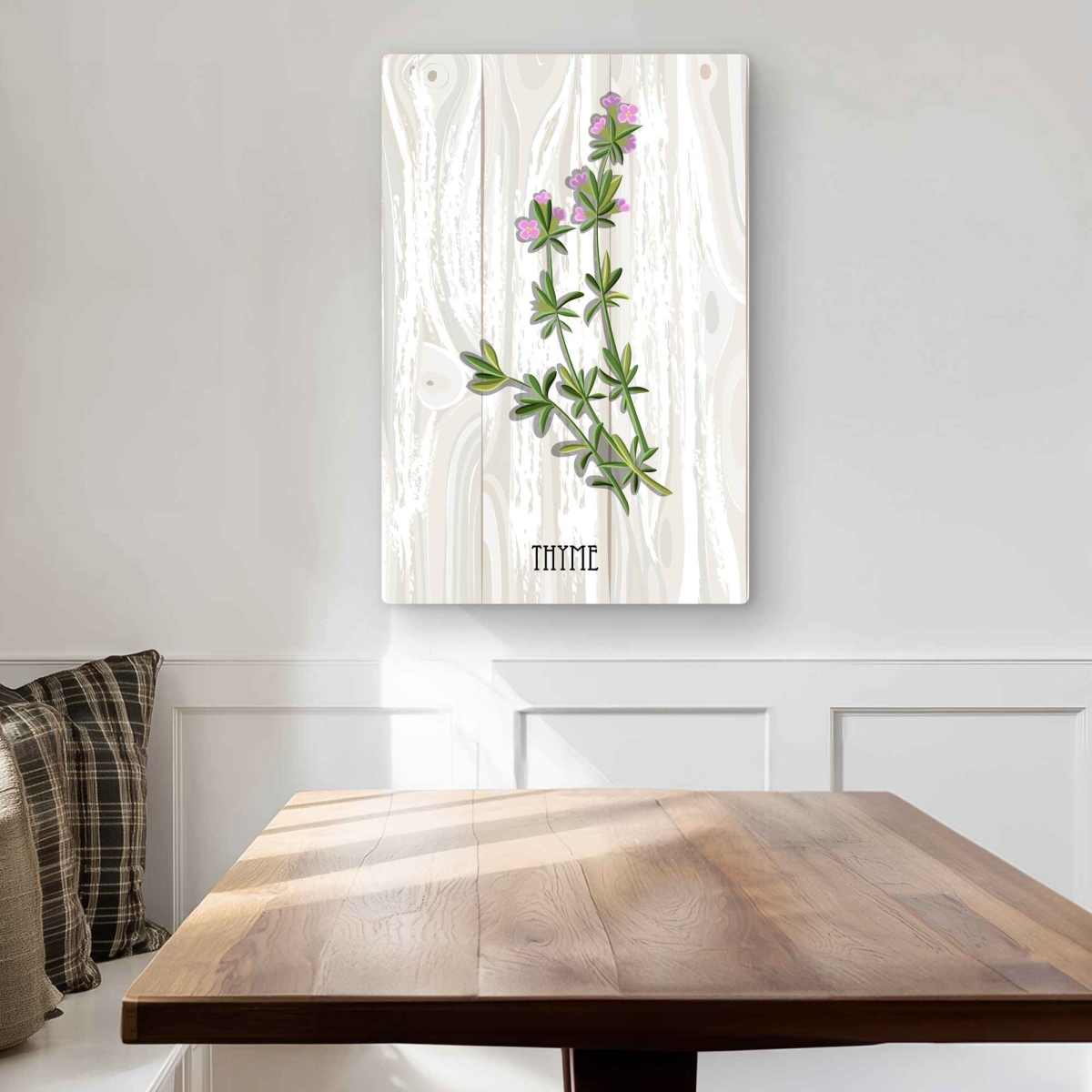 C1MP2030DCC0Z2 20 x 30 in. Thyme On Wood - Gray Food Metal Print Wall Art for Home Decor