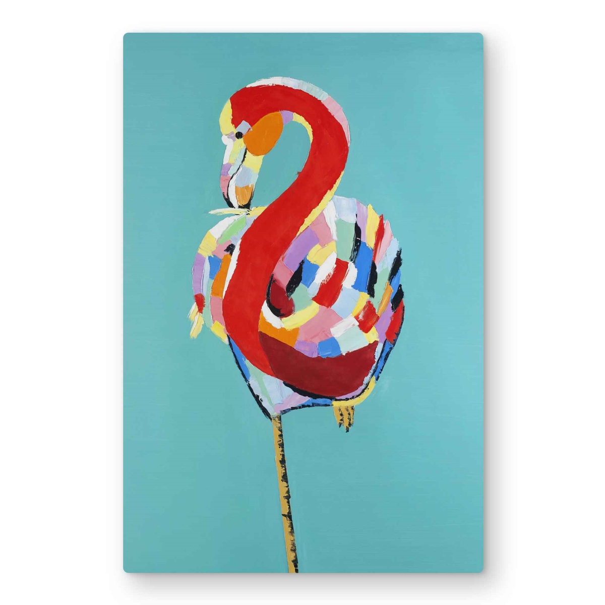 C1MP2030DRHXY2 20 x 30 in. Colorful Flamingo Wall Art - Livingroom Illustrative Metal Print