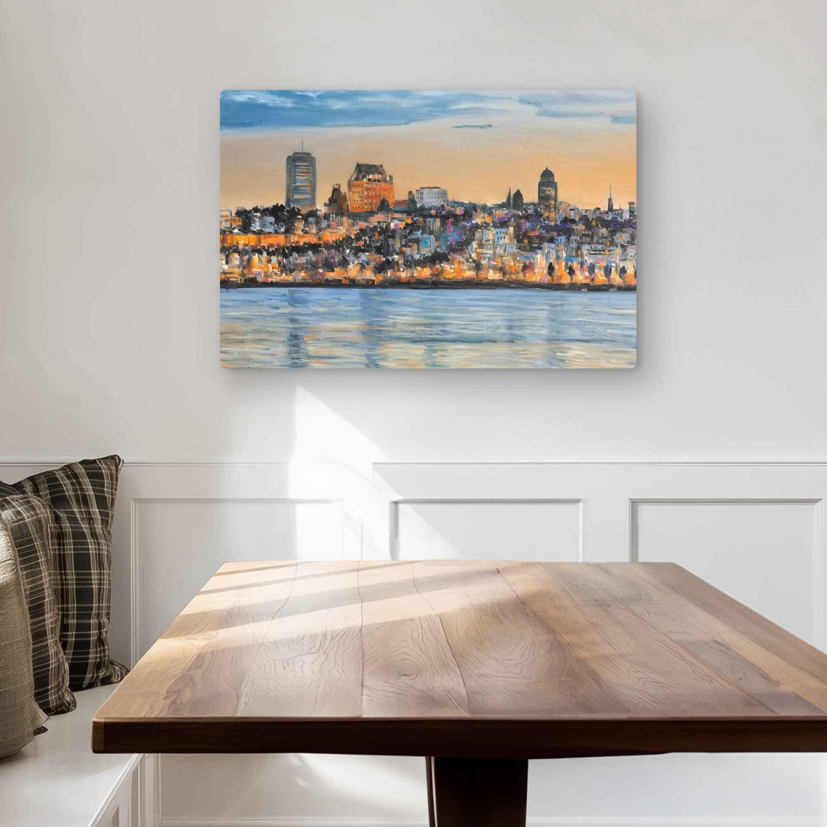 C1MP2030I2CF9A 20 x 30 in. Skyline of Quebec City - Metal Print Wall Art for Living Room Decor