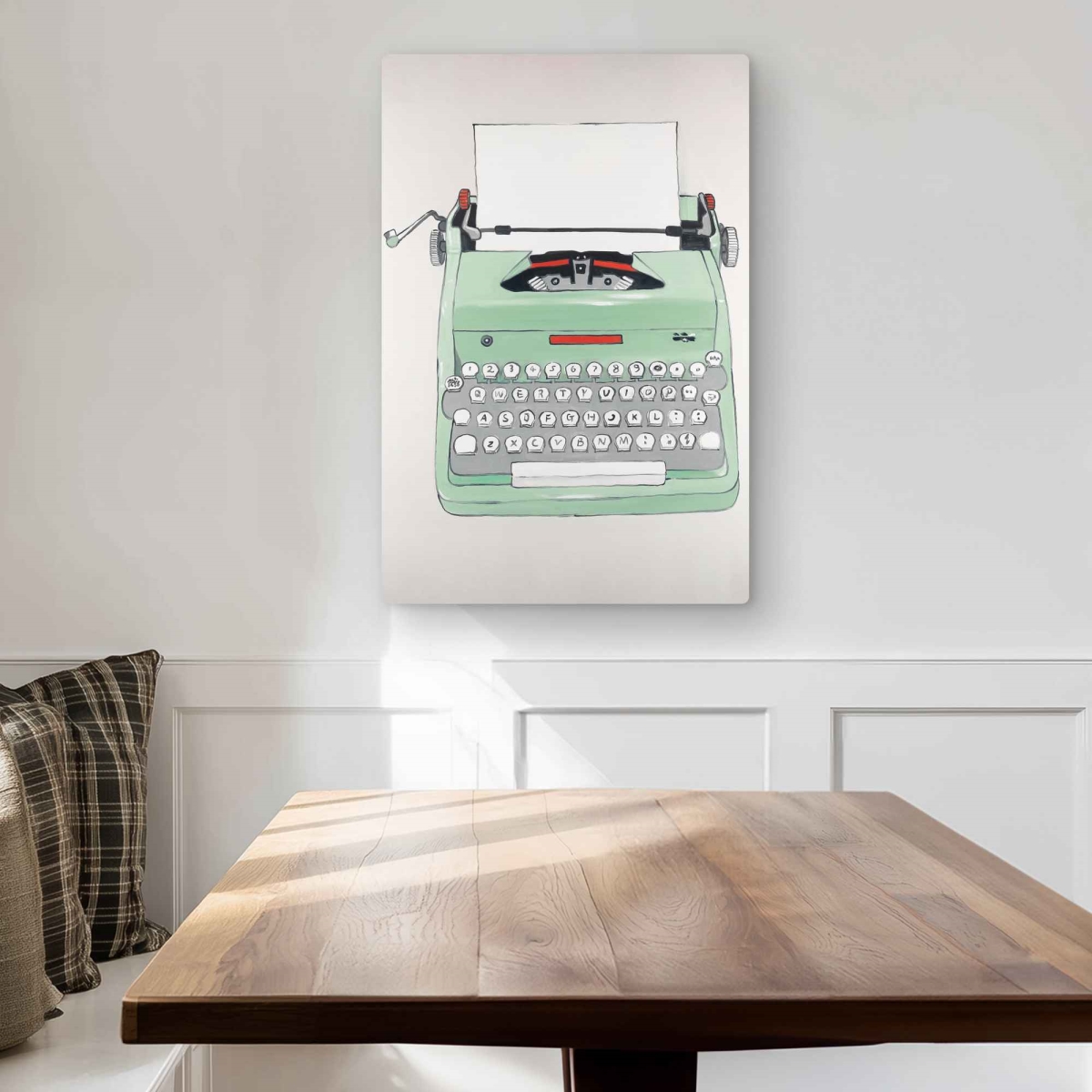 C1MP2030G4HUOO 20 x 30 in. Mint Typewriter - Neo Mint Object Metal Print Wall Art for Home Decor