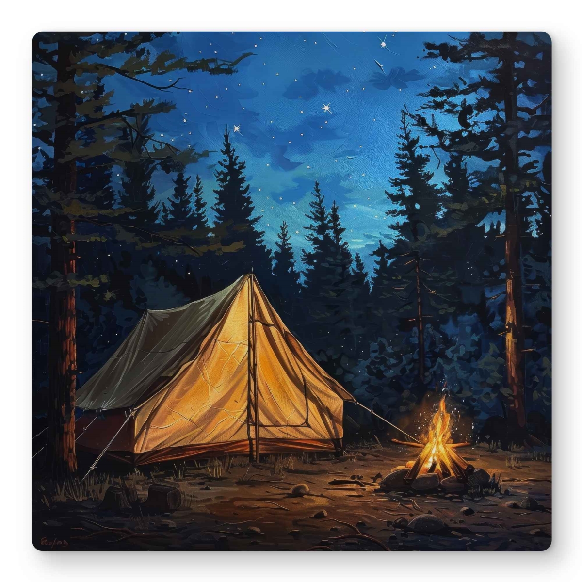 C1MP16167YS3PZ 16 x 16 in. Tent - Orange Metal Print Wall Art for Stylish Decor - Unique Art