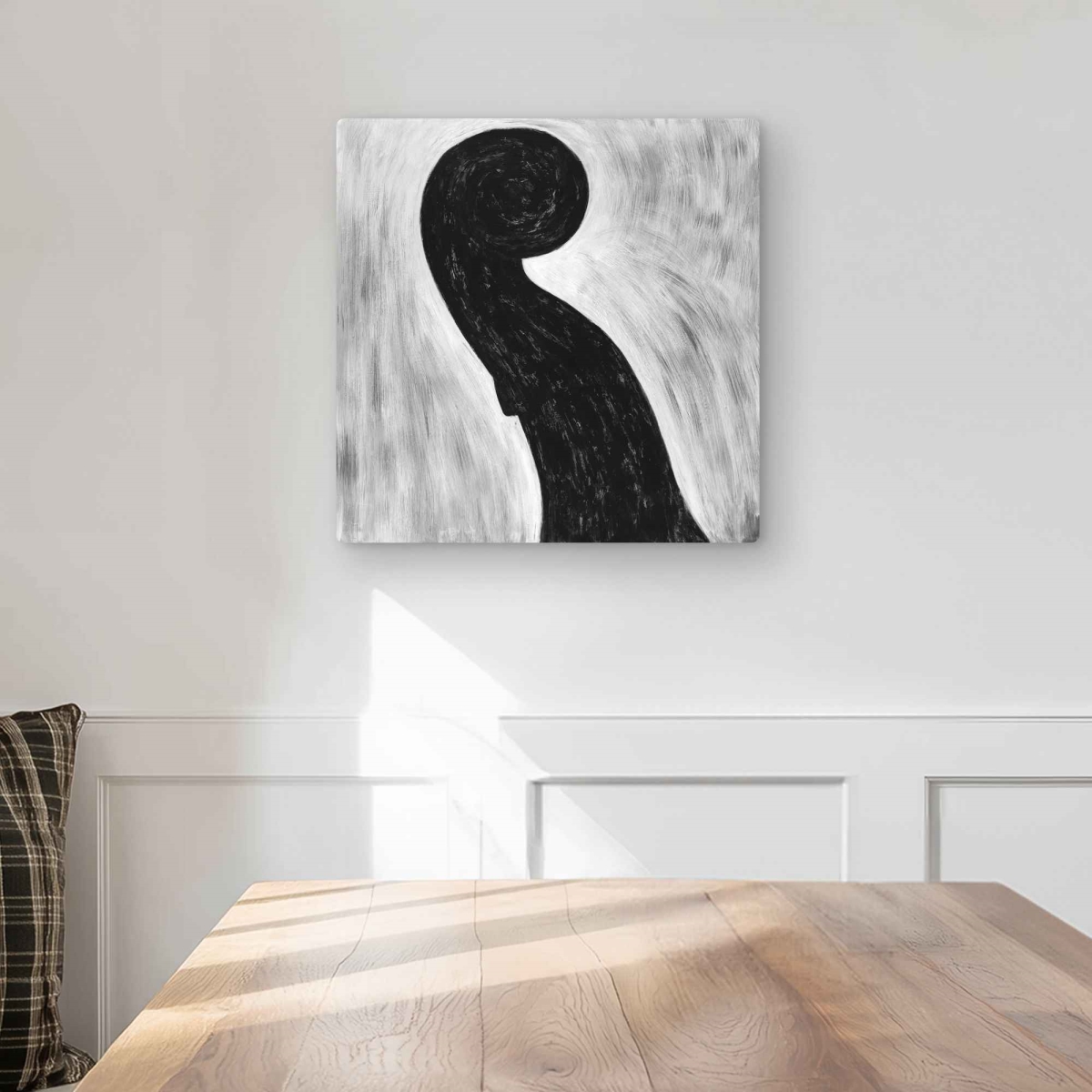 C1MP1616D0LGC5 16 x 16 in. Scroll Violin - Black & White Metal Print Wall Art for Man Cave Decor