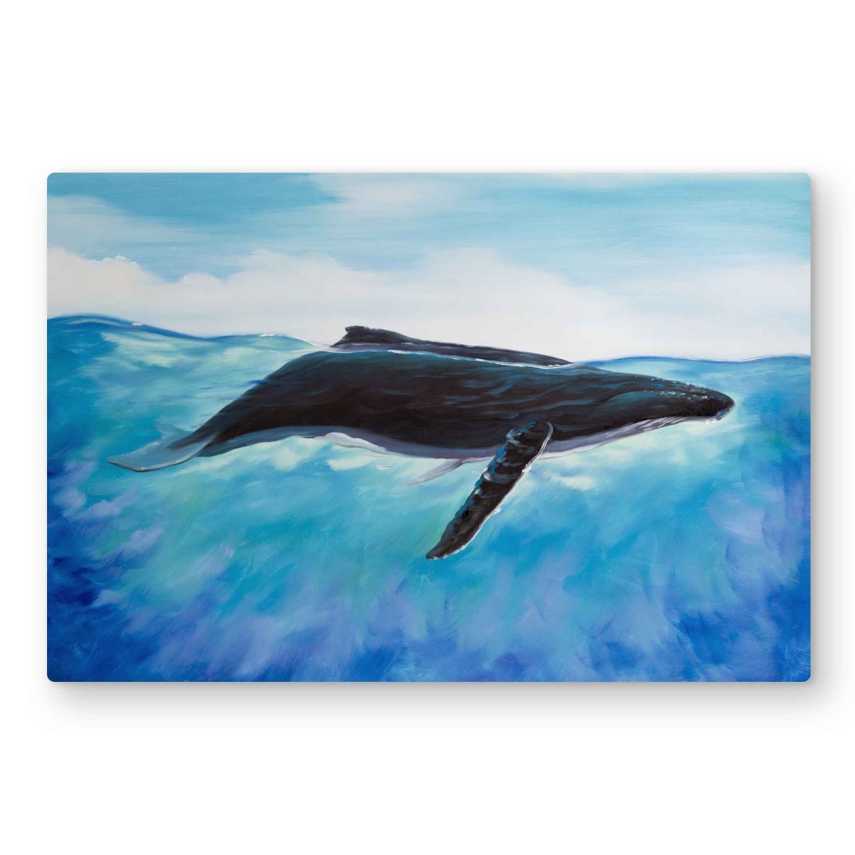 C1MP2030JAMSZG 20 x 30 in. Blue Whale Metal Print Wall Art - Marine Bathroom Decor for Home