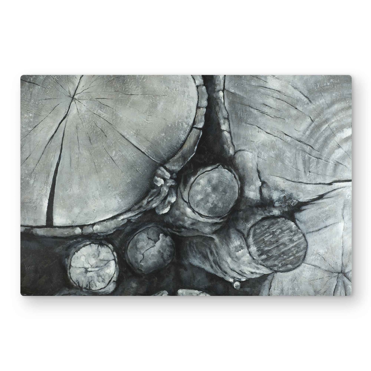 C1MP2030QS8MN2 20 x 30 in. Textured Wooden Logs - Gray Metal Print Wall Art for Home Decor