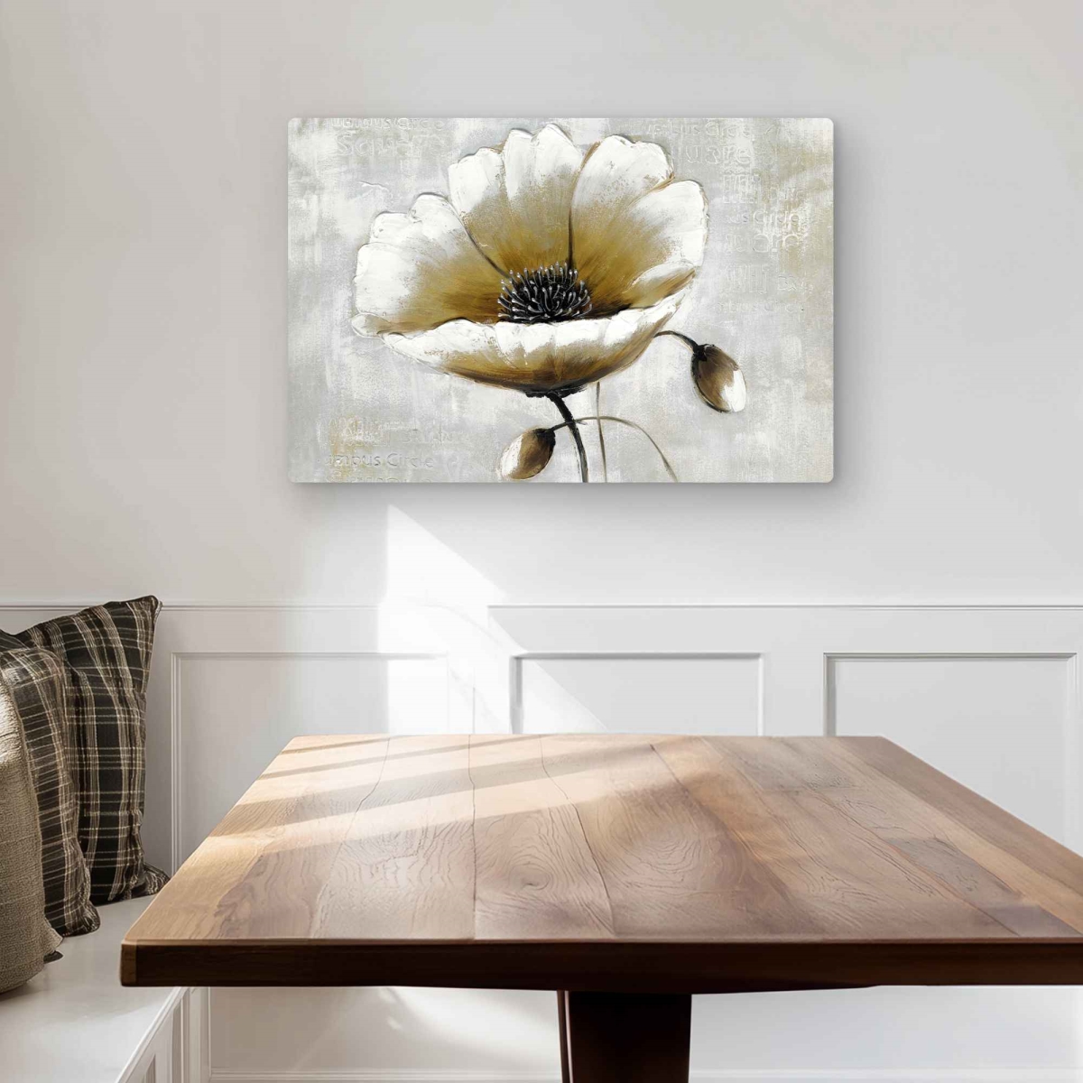C1MP2030R0IGMC 20 x 30 in. Modern Beige Flower - Floral Metal Print Wall Art for Home Decor