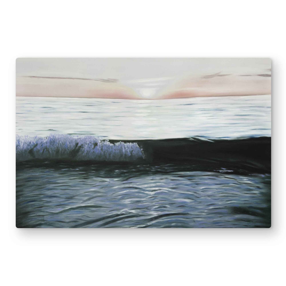 C1MP2030NLFXDN 20 x 30 in. Desaturated Sunset - Marine Turquoise Metal Print Wall Art - Decor