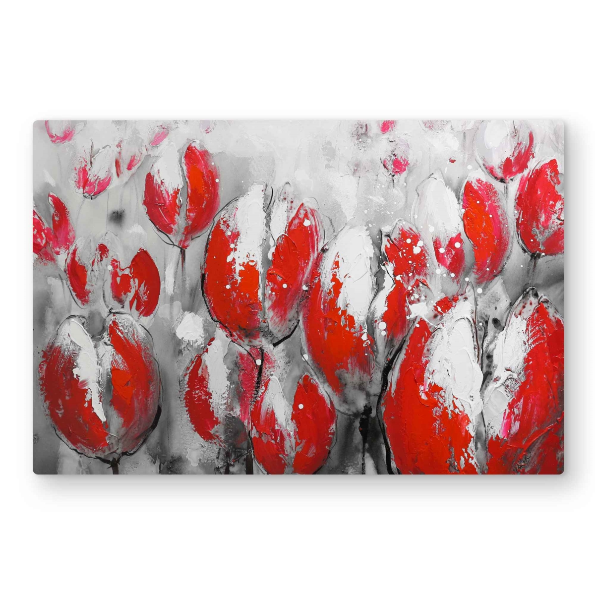 C1MP2030RUSUU4 20 x 30 in. Abstract Red Tulips - Metal Print Wall Art for Living Room Decor