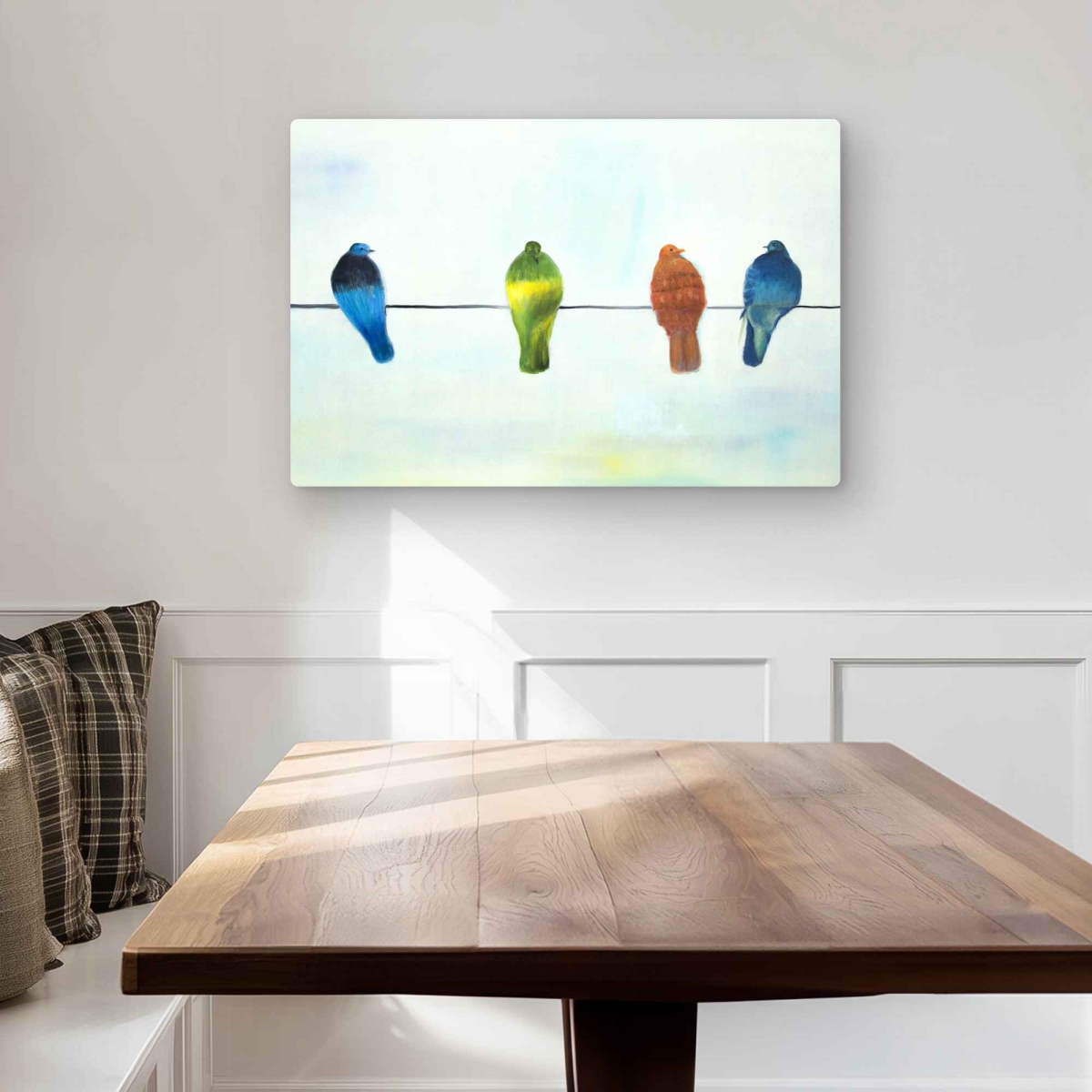 C1MP2030OMGD2J 20 x 30 in. Perched Abstract Birds Wall Art - Contemporary Wildlife Metal Print