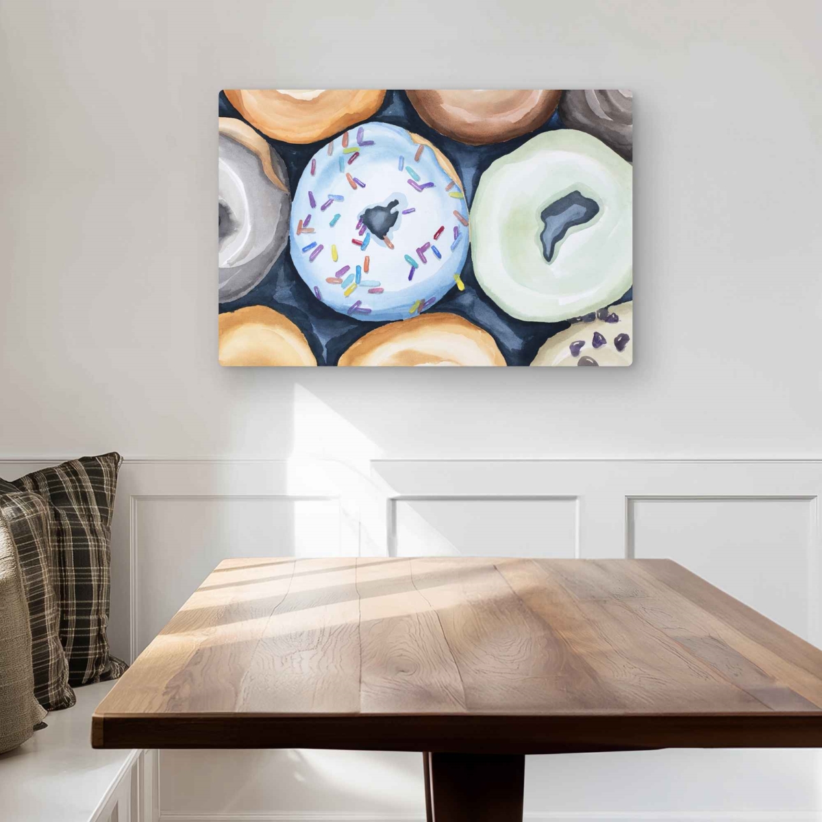 C1MP2030OP8IN3 20 x 30 in. Watercolor Doughnuts with Icing Wall Art - Illustrative Food Metal Print