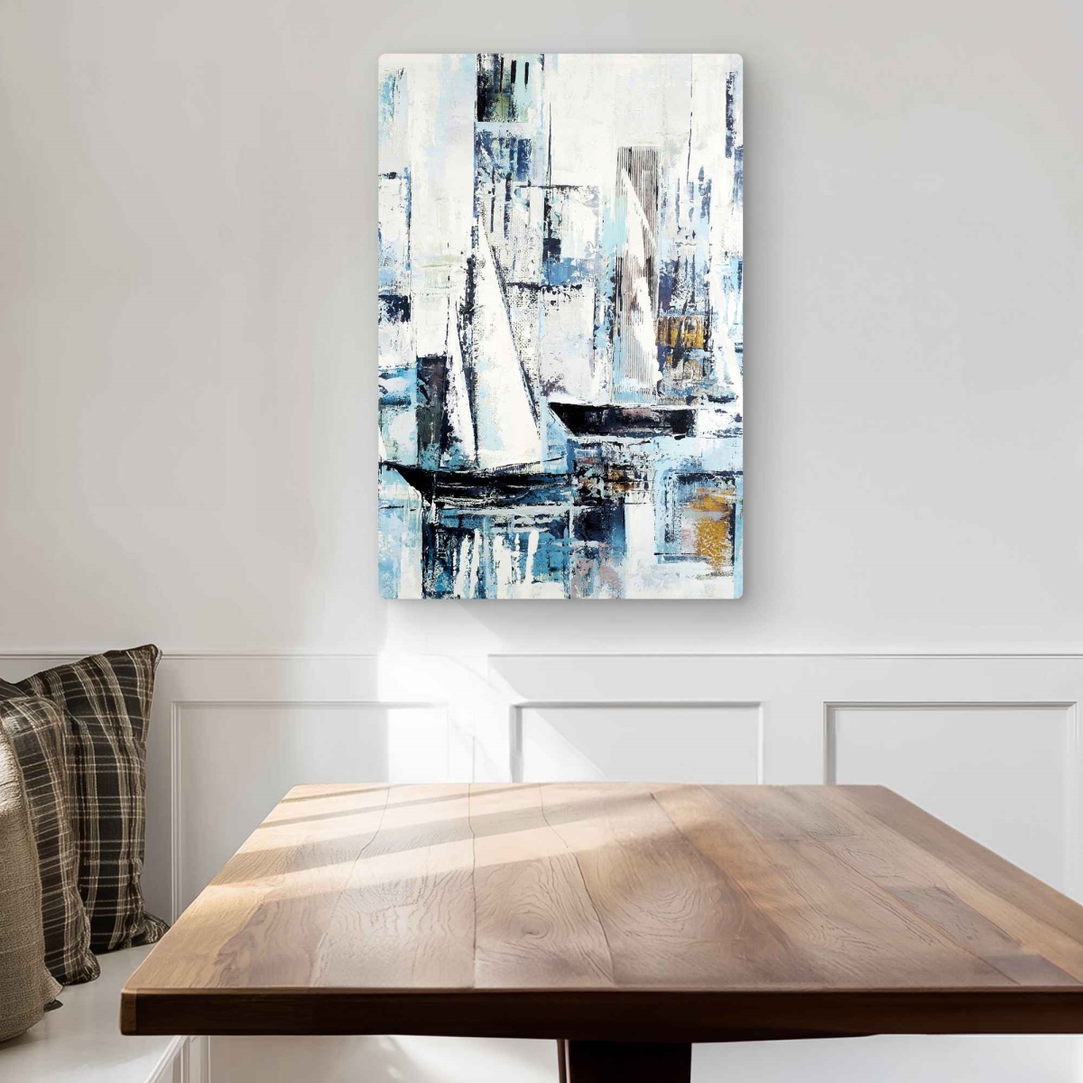 C1MP2030RV3MQU 20 x 30 in. Abstract Shapes & Boats Wall Art - Livingroom Shapes Metal Print