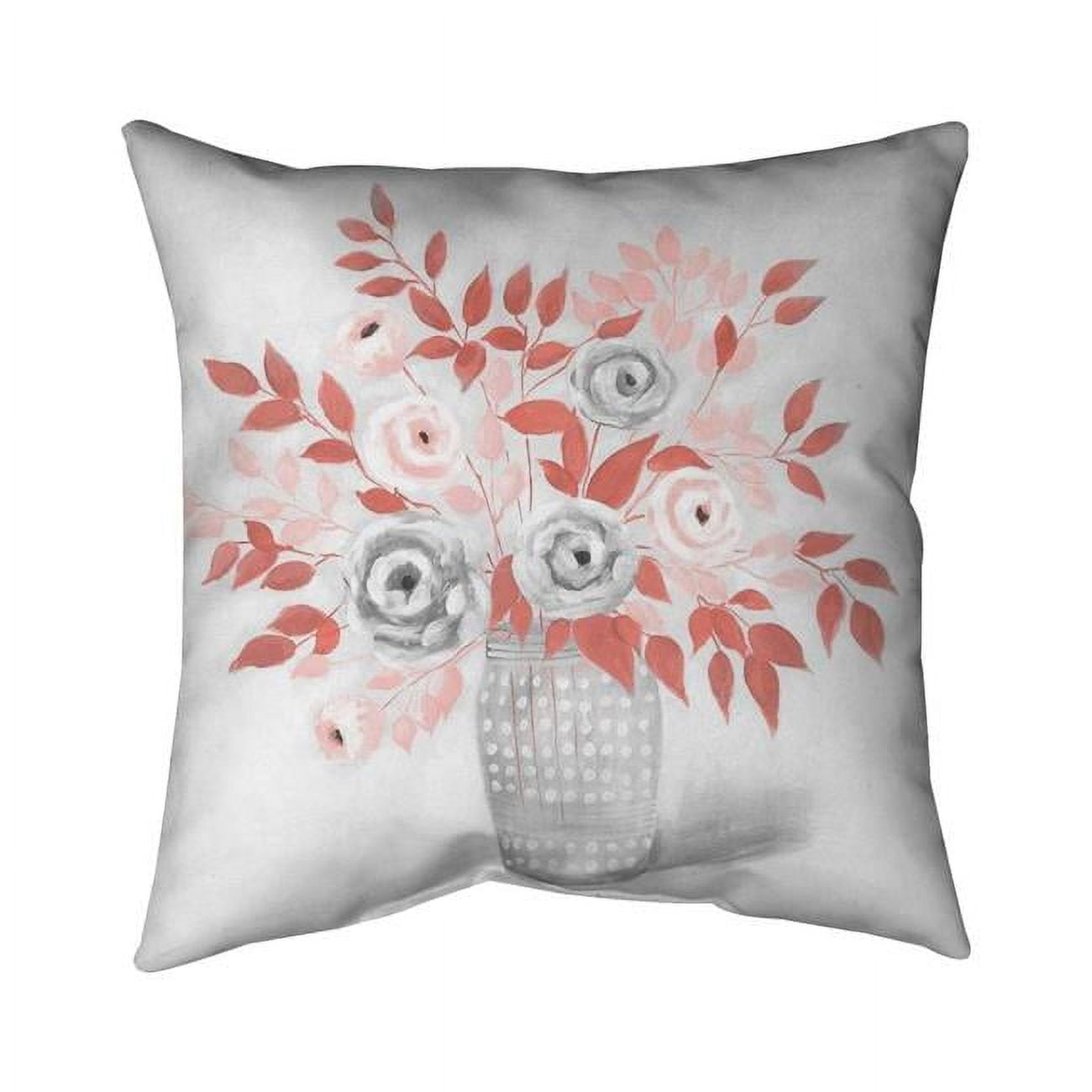 18 x 18 in. Coral Flower Illustration-Double Sided Print Indoor Pillow