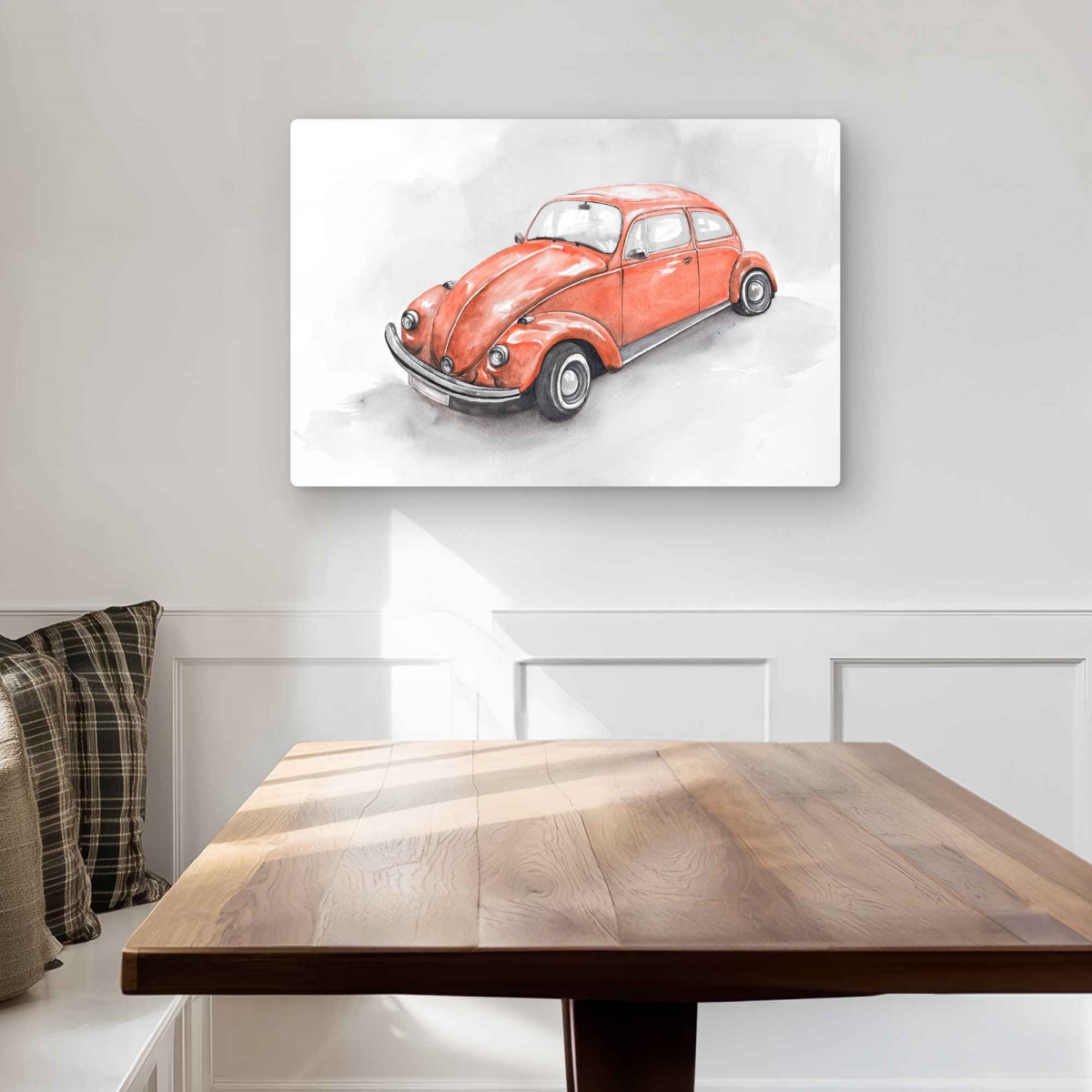 C1MP2030XN2R9H 20 x 30 in. Vintage Red Beetle - Illustrative Metal Print Wall Art for Home Decor