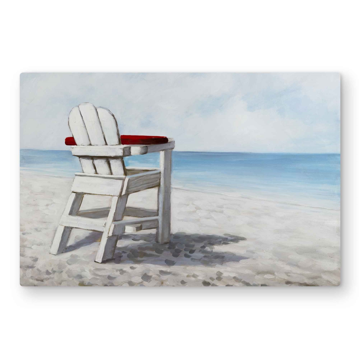 C1MP2030XZ4WMY 20 x 30 in. White Beach Chair - White Sea Metal Print Wall Art for Home Decor