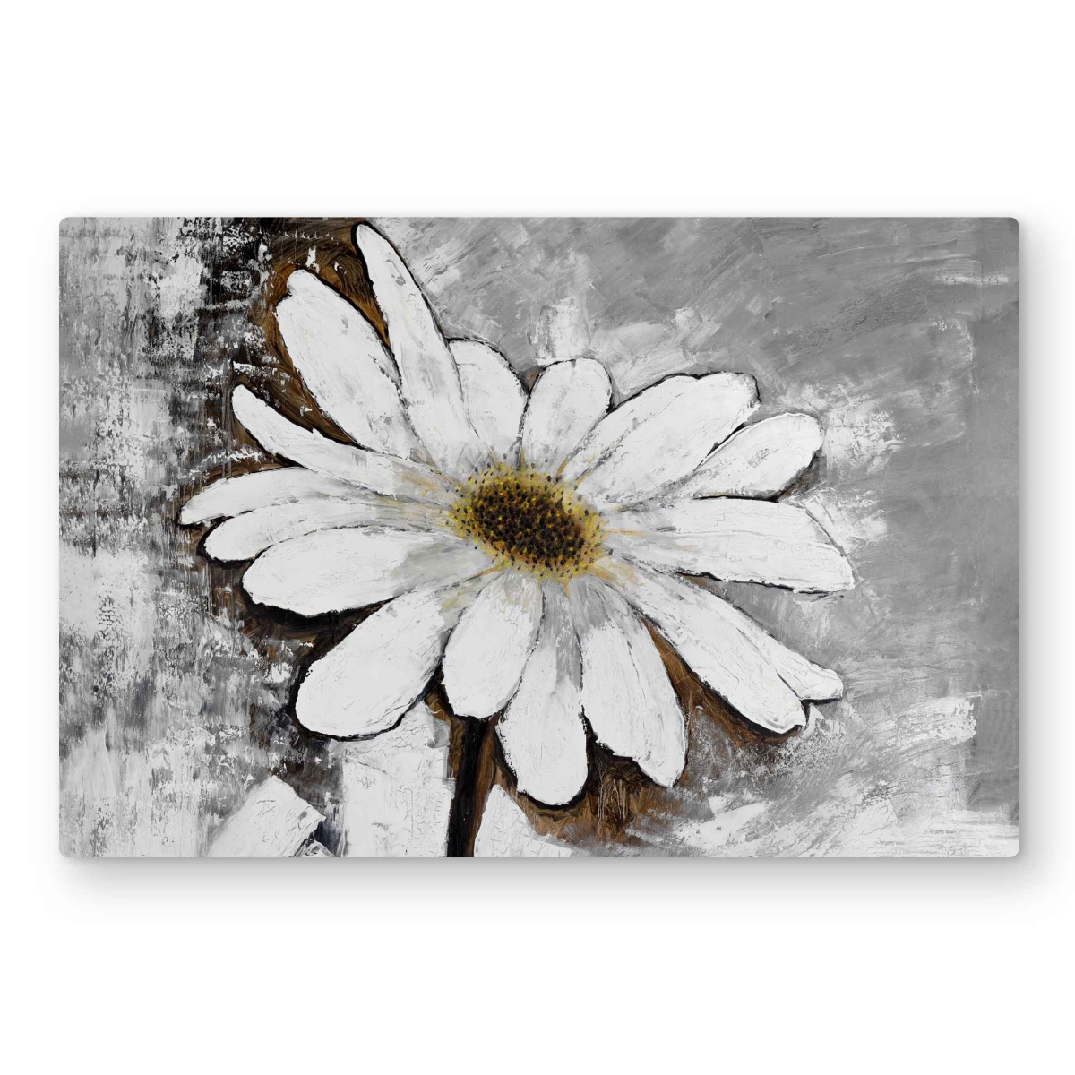 C1MP2030W2F7LV 20 x 30 in. Abstract Daisy Wall Art - Industrial Living Room Metal Print Decor