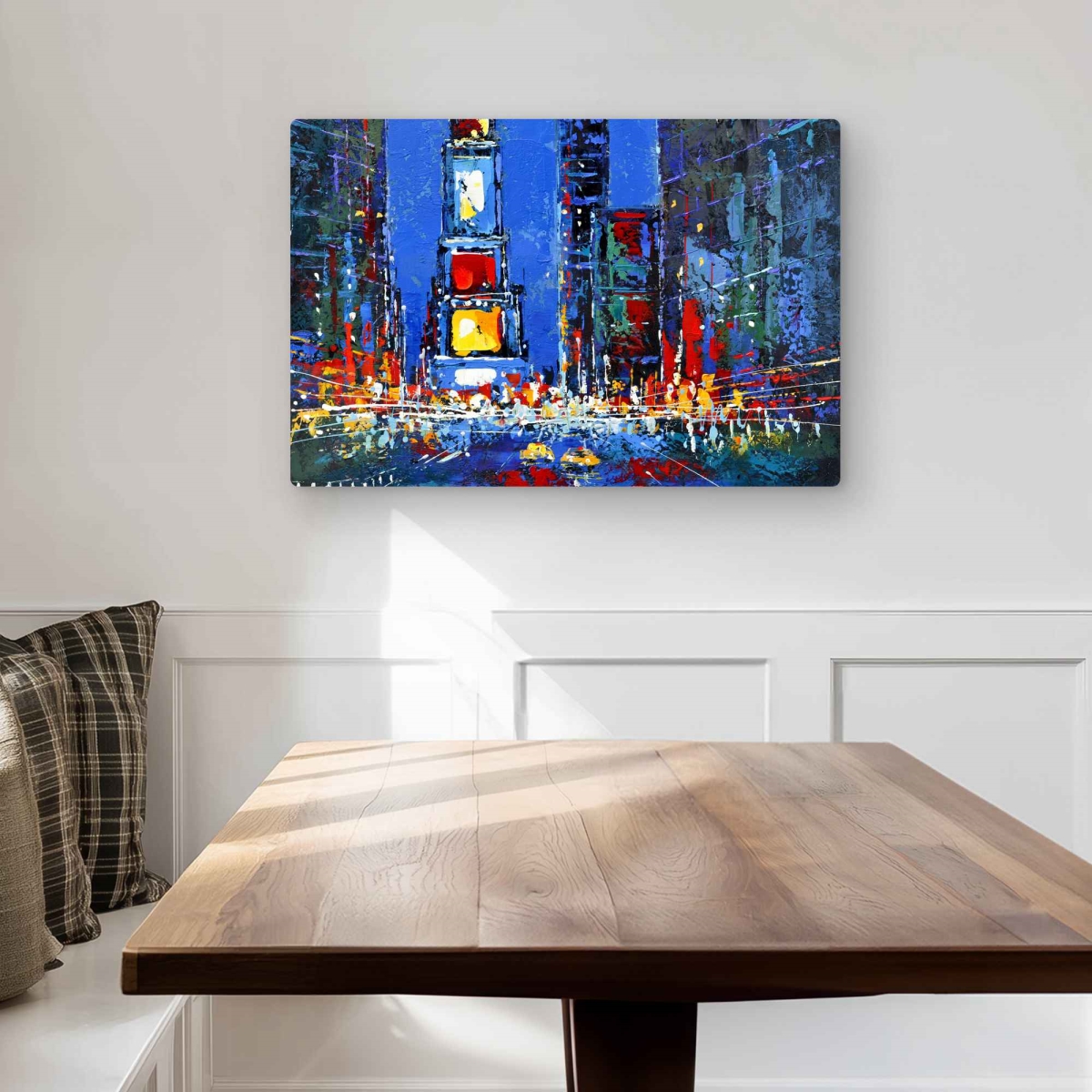 C1MP2030WDJHXG 20 x 30 in. Times Square Illuminated - Red Cities Metal Print Wall Art - Decor