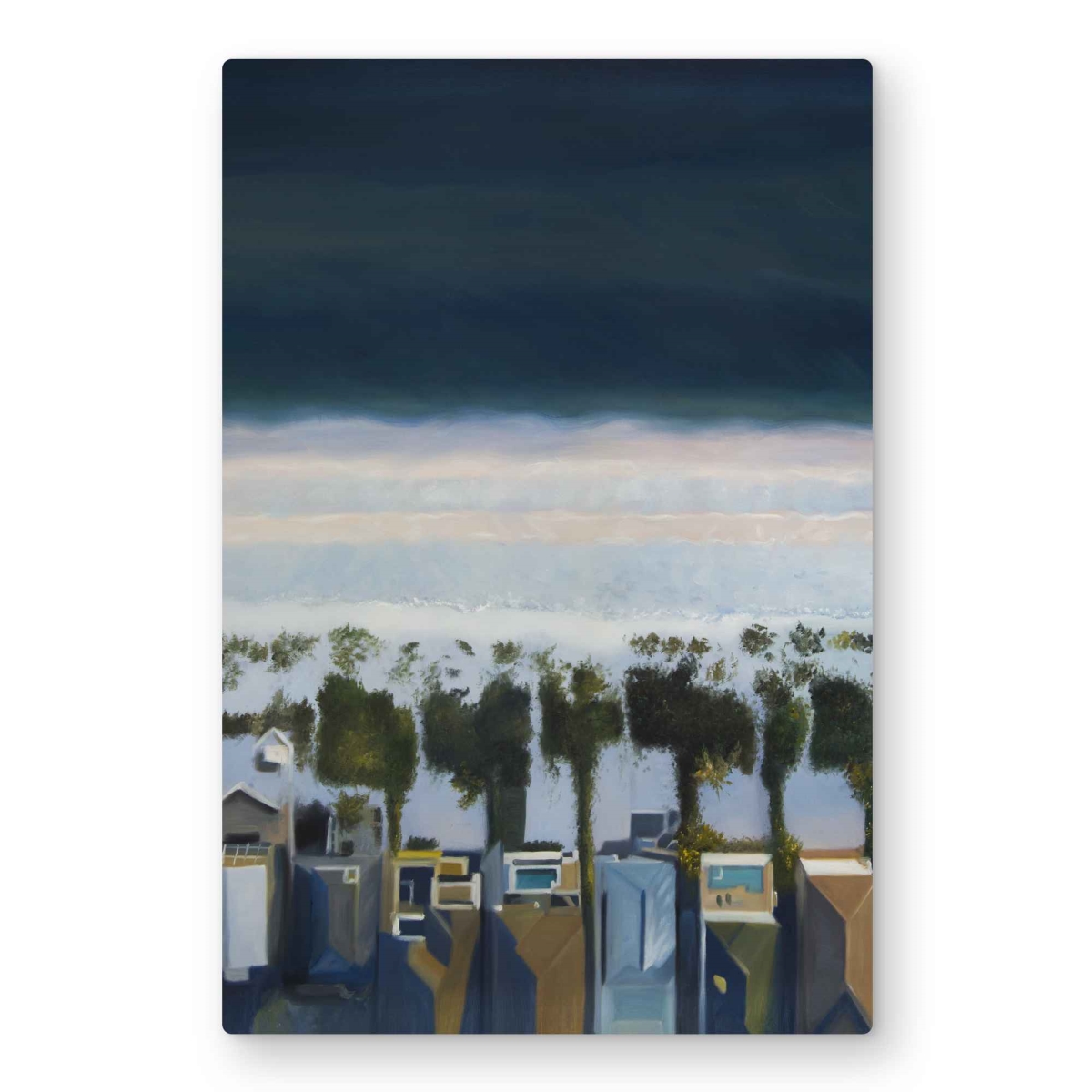 C1MP2030WFPYLT 20 x 30 in. Bird Eye View of Beach Wall Art - Coastal Blue Metal Print Decor