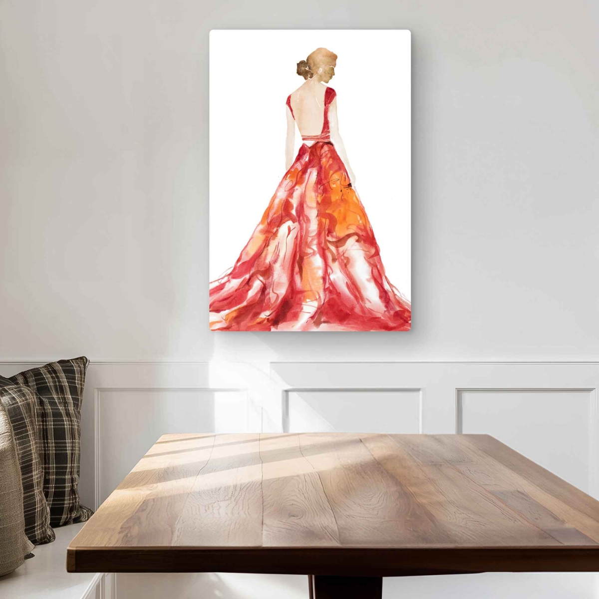 C1MP2030WGDH0P 20 x 30 in. Red Prom Dress Wall Art - Metal Print Home Decor for Women