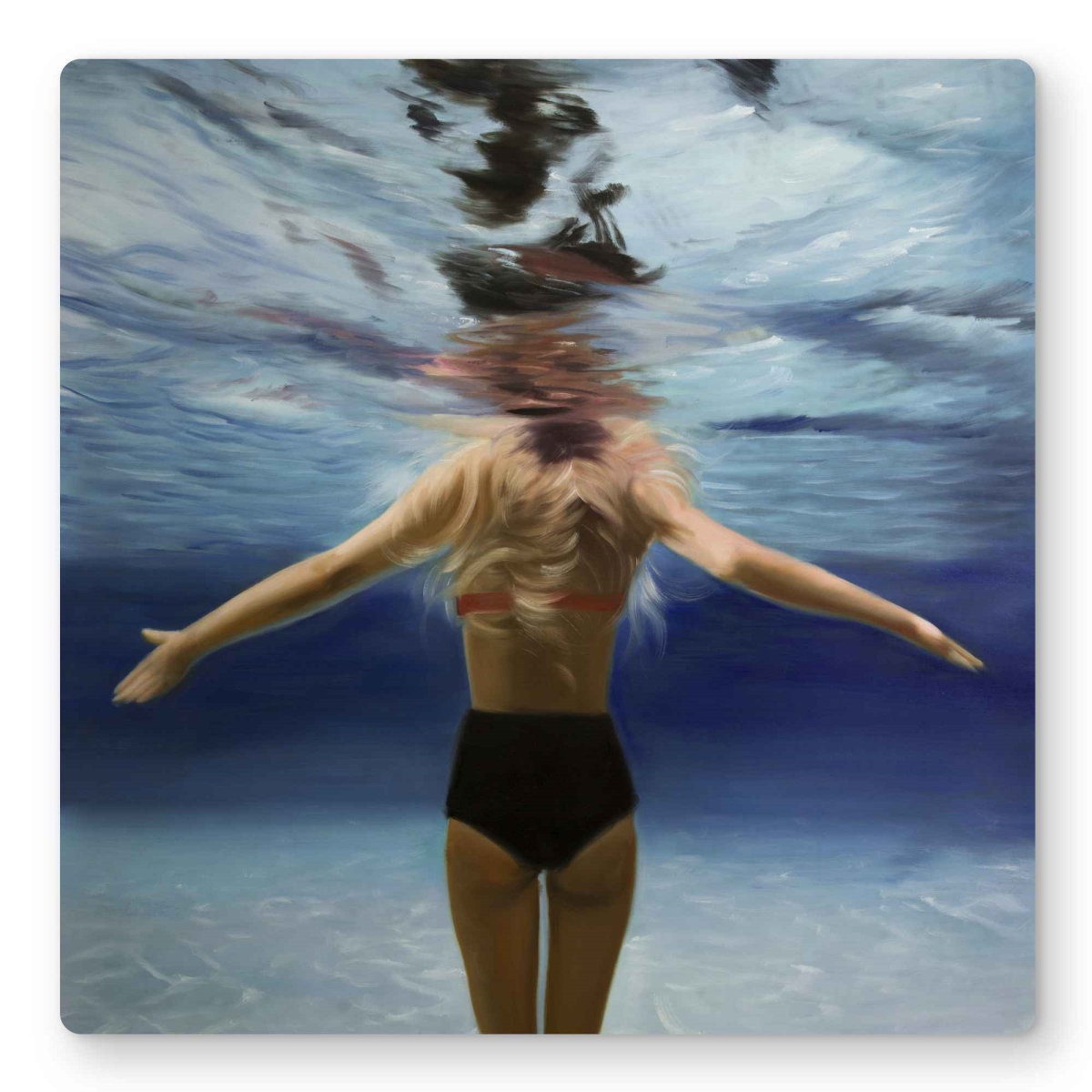 C1MP1616J9E6UQ 16 x 16 in. Under the Sea - Hyperrealist Figurative Metal Print Wall Art - Decor