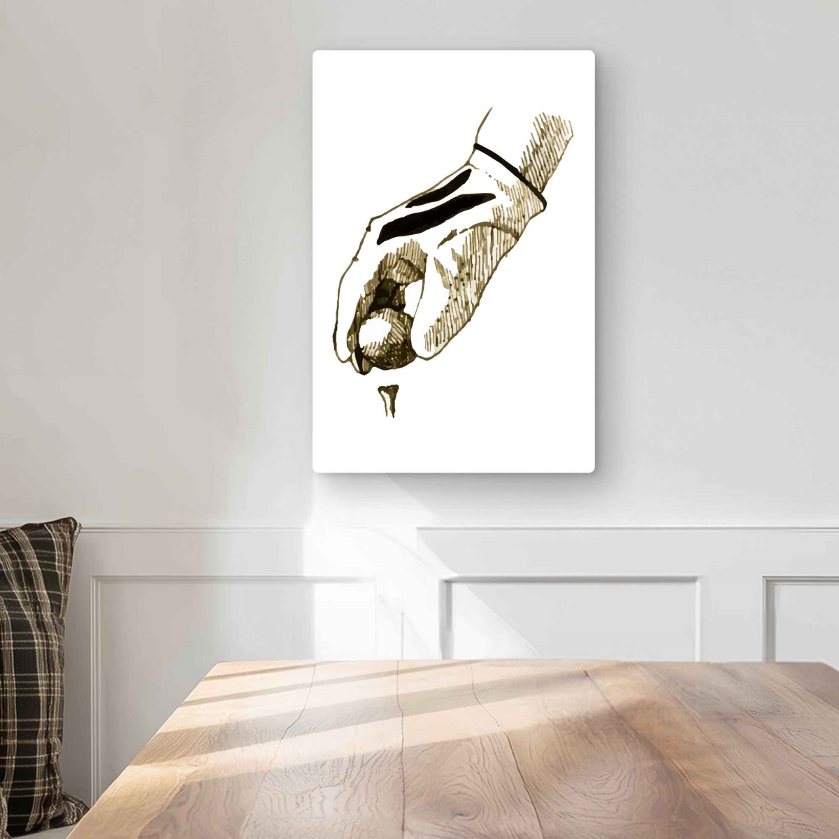 C1MP1218N45FYE 12 x 18 in. Brown Man Cave Golf Glove Illustration Metal Print Wall Art - Decor