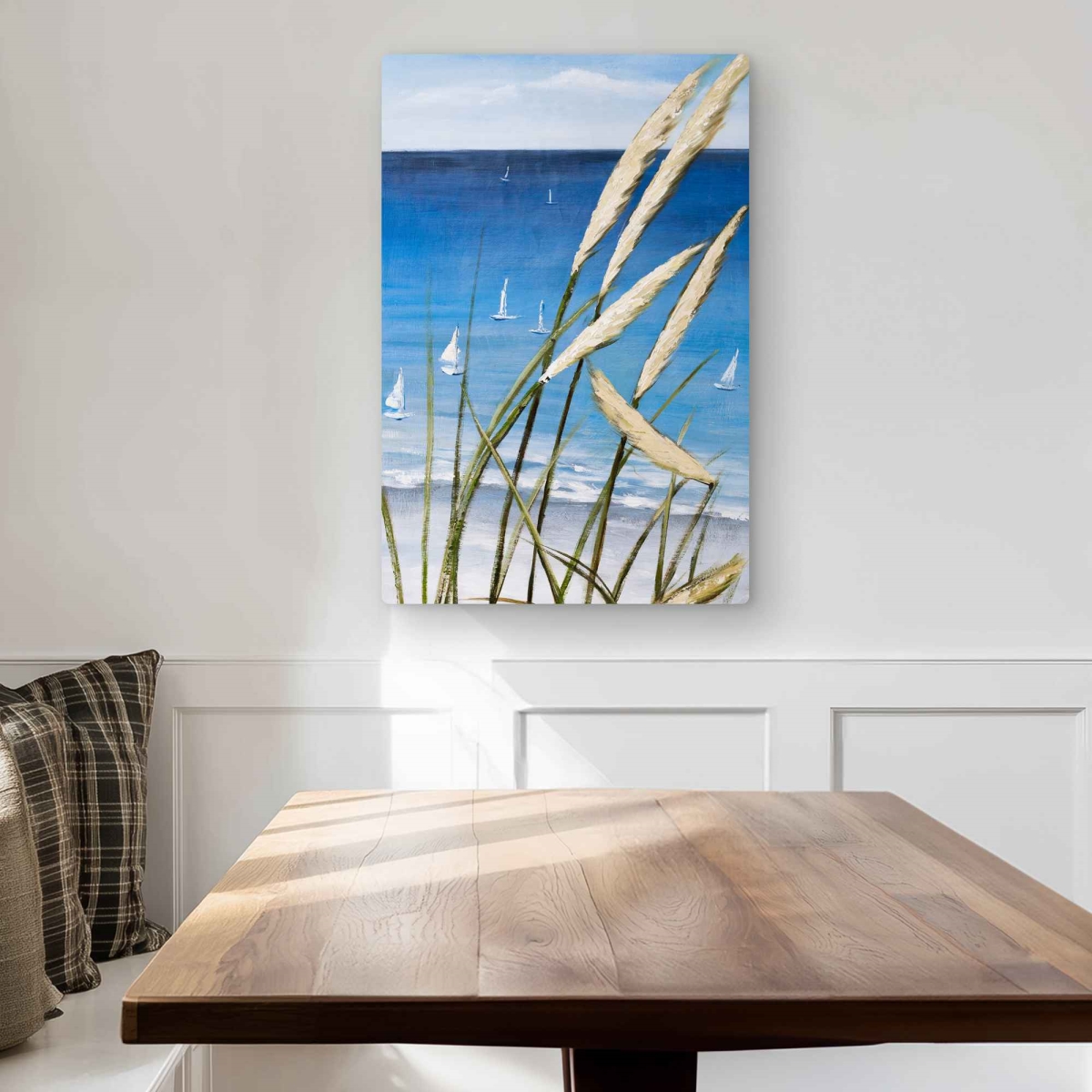 C1MP2030601XFM 20 x 30 in. Oyat Plant & Seaside Metal Print Wall Art - Marine Bedroom Decor