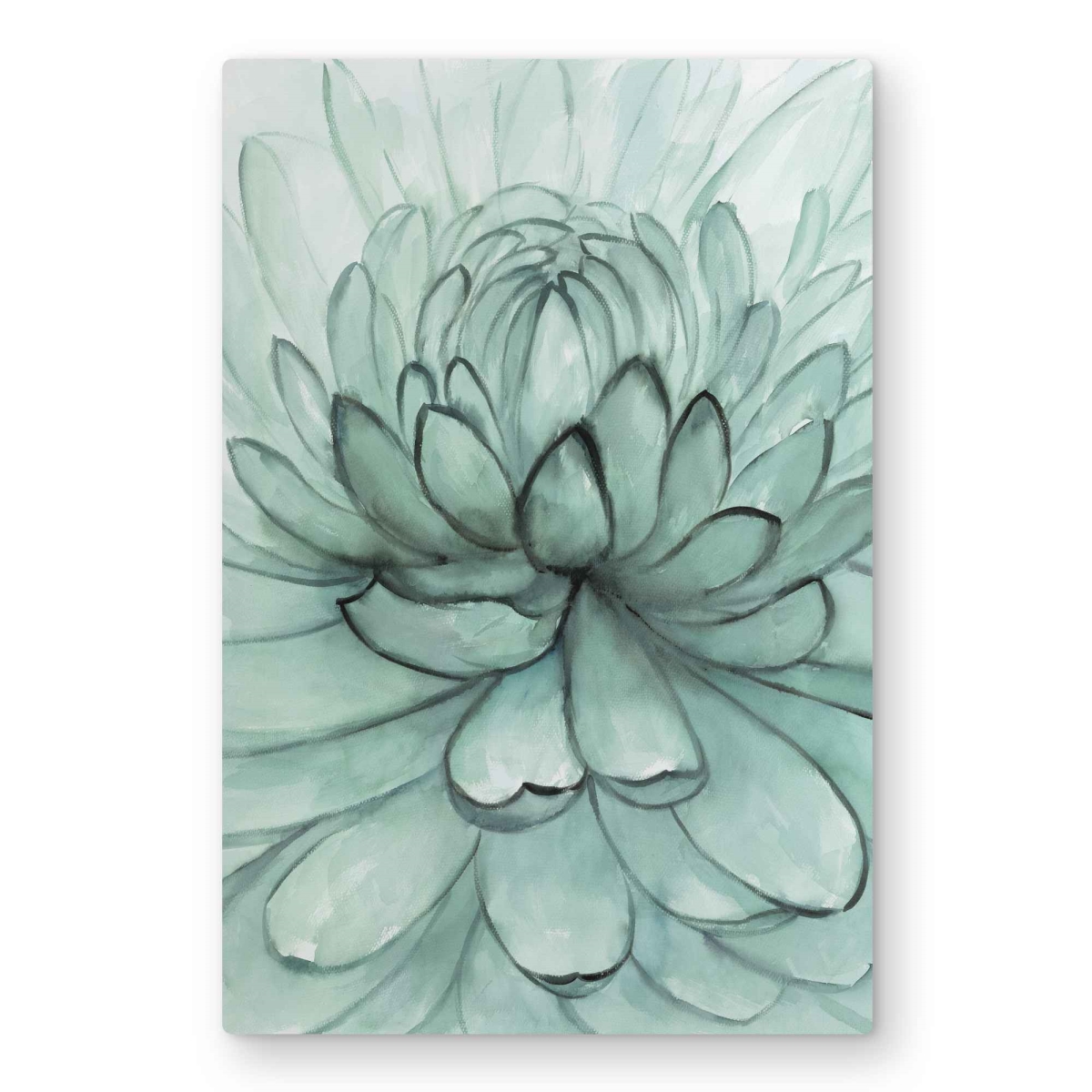 C1MP2030635SD9 20 x 30 in. Turquoise Flower Wall Art - Floral Neo Mint Metal Print