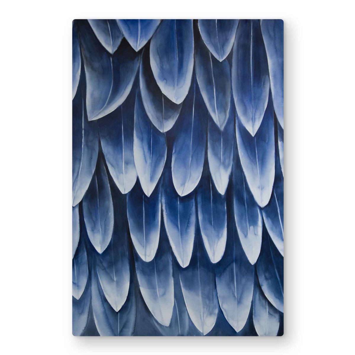 C1MP20307UD9LU 20 x 30 in. Plumage Blue Wall Art - Livingroom Feathers Metal Print